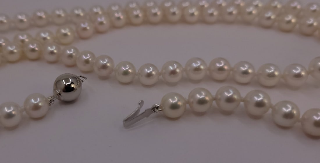 Necklace 6.5x7mm Double Akoya Pearls - 12