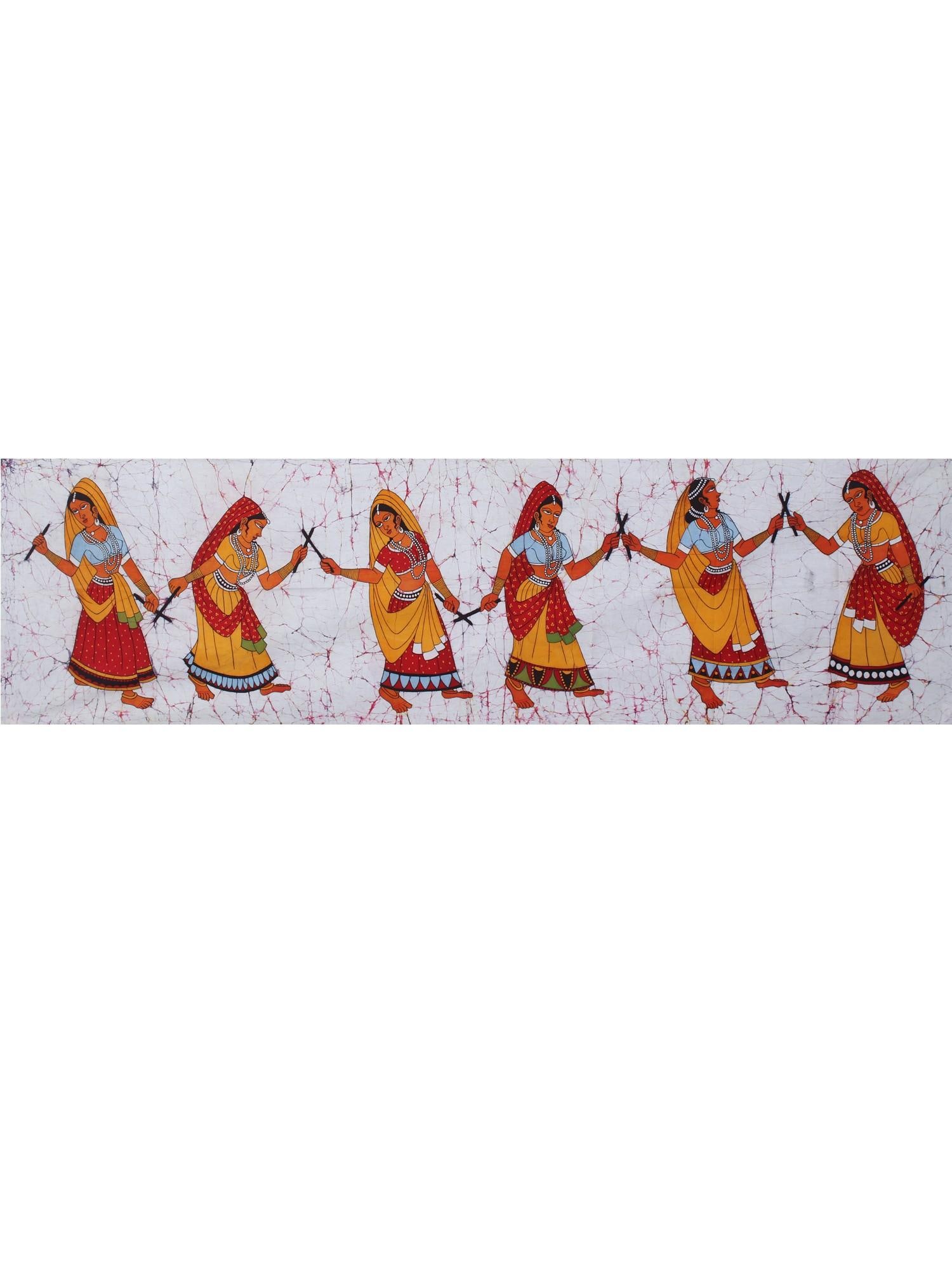 Dandiya Raas - Folk Dance of Gujarat | Batik Painting: Title: Dandiya Raas - Folk Dance of Gujarat | Batik Painting Description: Folk Paintings Reserve: $72.90 Shipping: Domestic: Shipping rates are determined by destination International: Foreign shippin