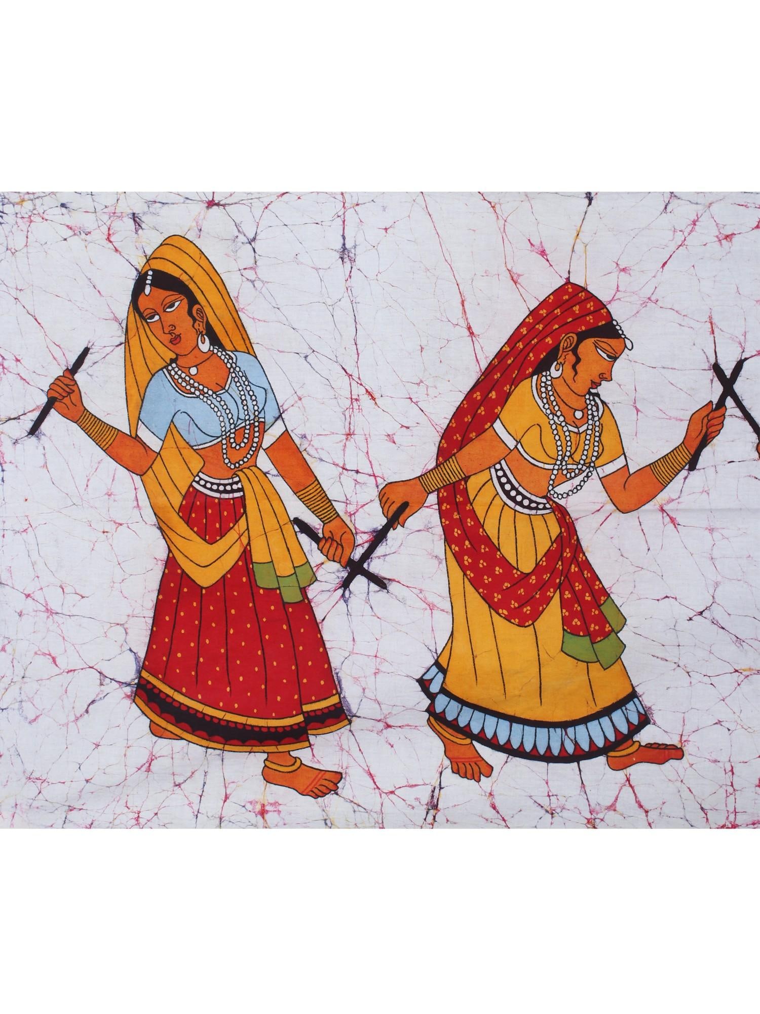 Dandiya Raas - Folk Dance of Gujarat | Batik Painting - 2