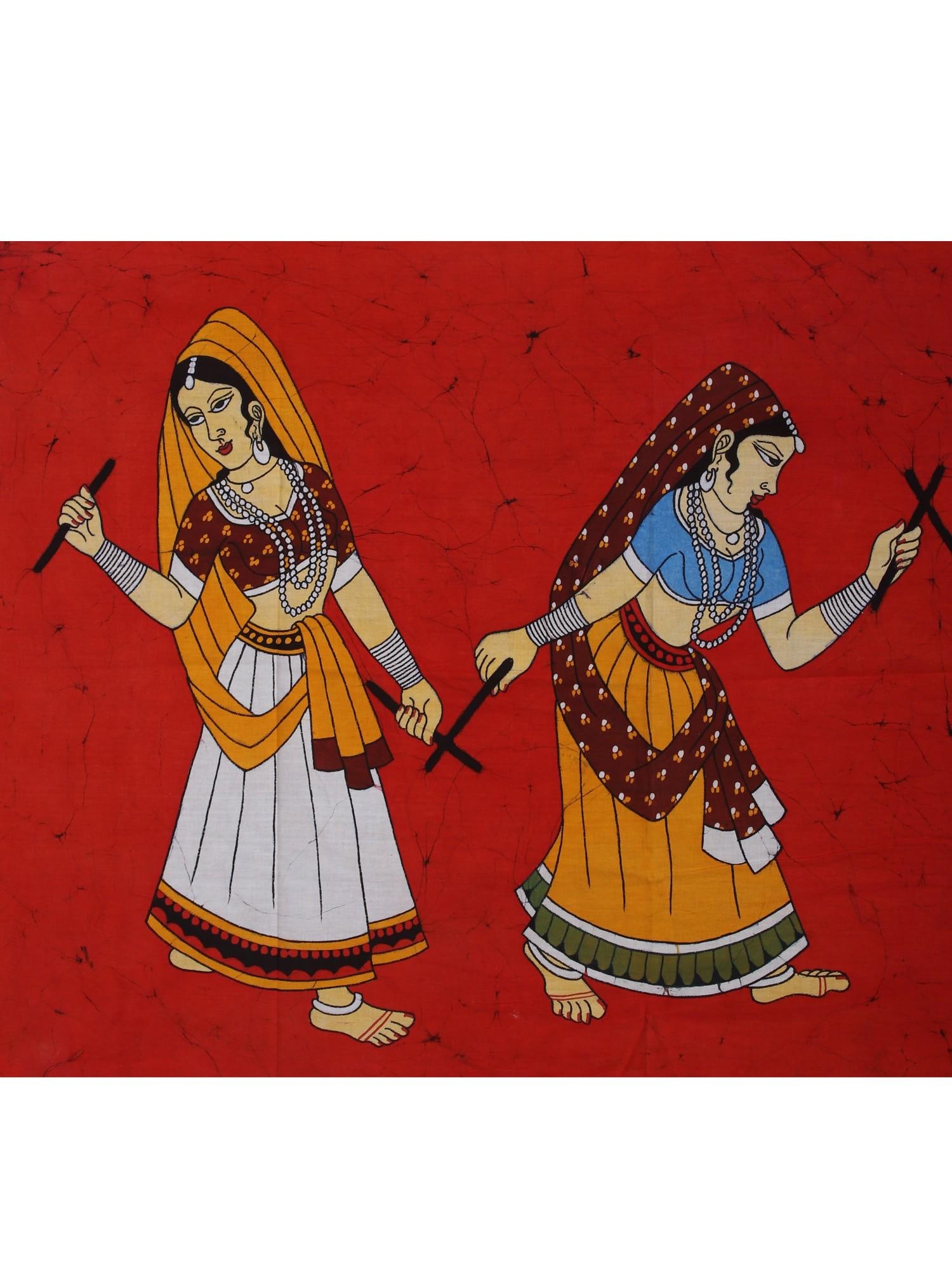 Dandiya Raas - Gujarati Folk Dance | Batik Painting - 2