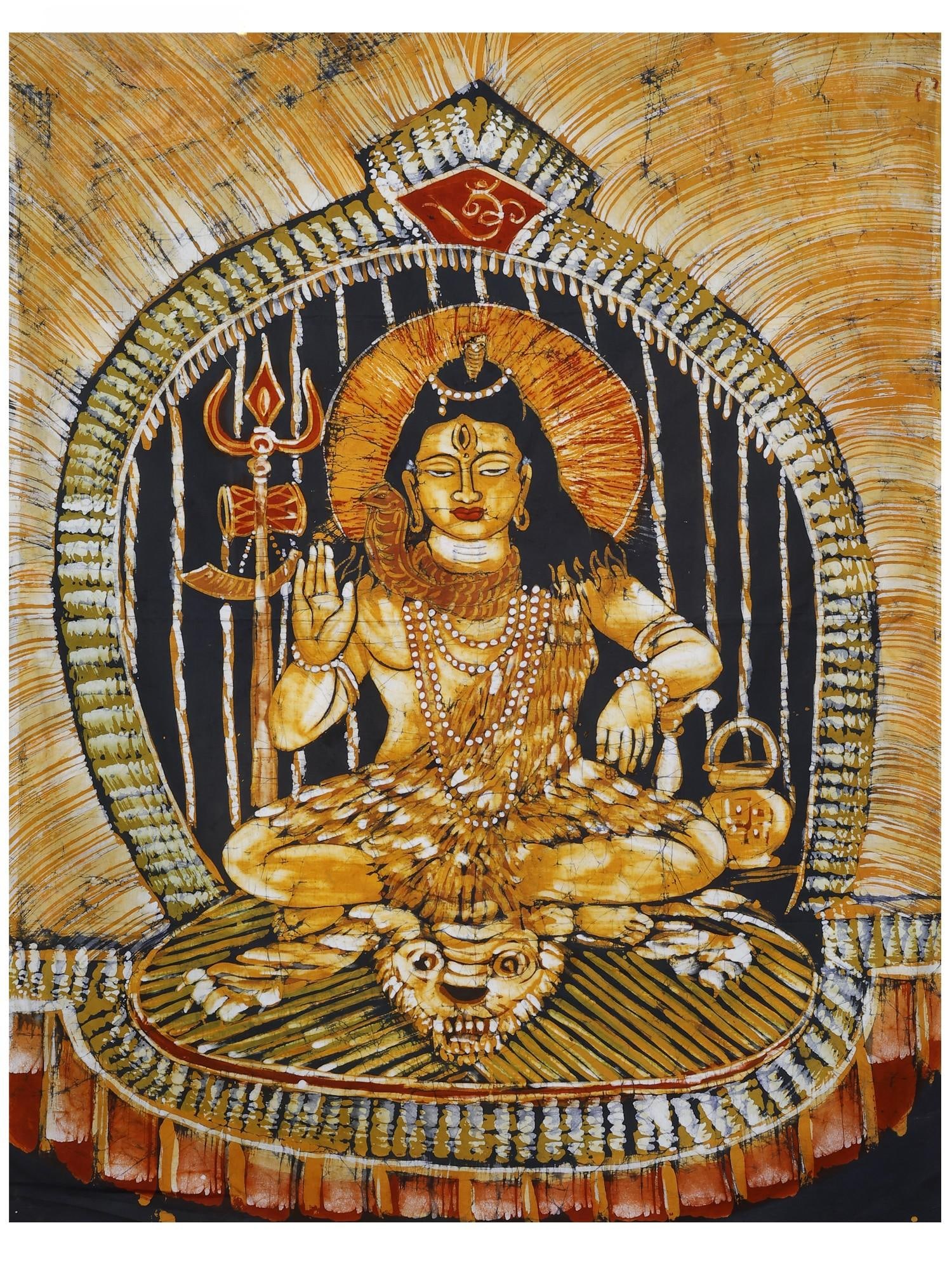 Blessing Lord Shiva | Batik Painting: Title: Blessing Lord Shiva | Batik Painting Description: Shiva Painting Reserve: $46.80 Shipping: Domestic: Shipping rates are determined by destination International: Foreign shipping rates are deter