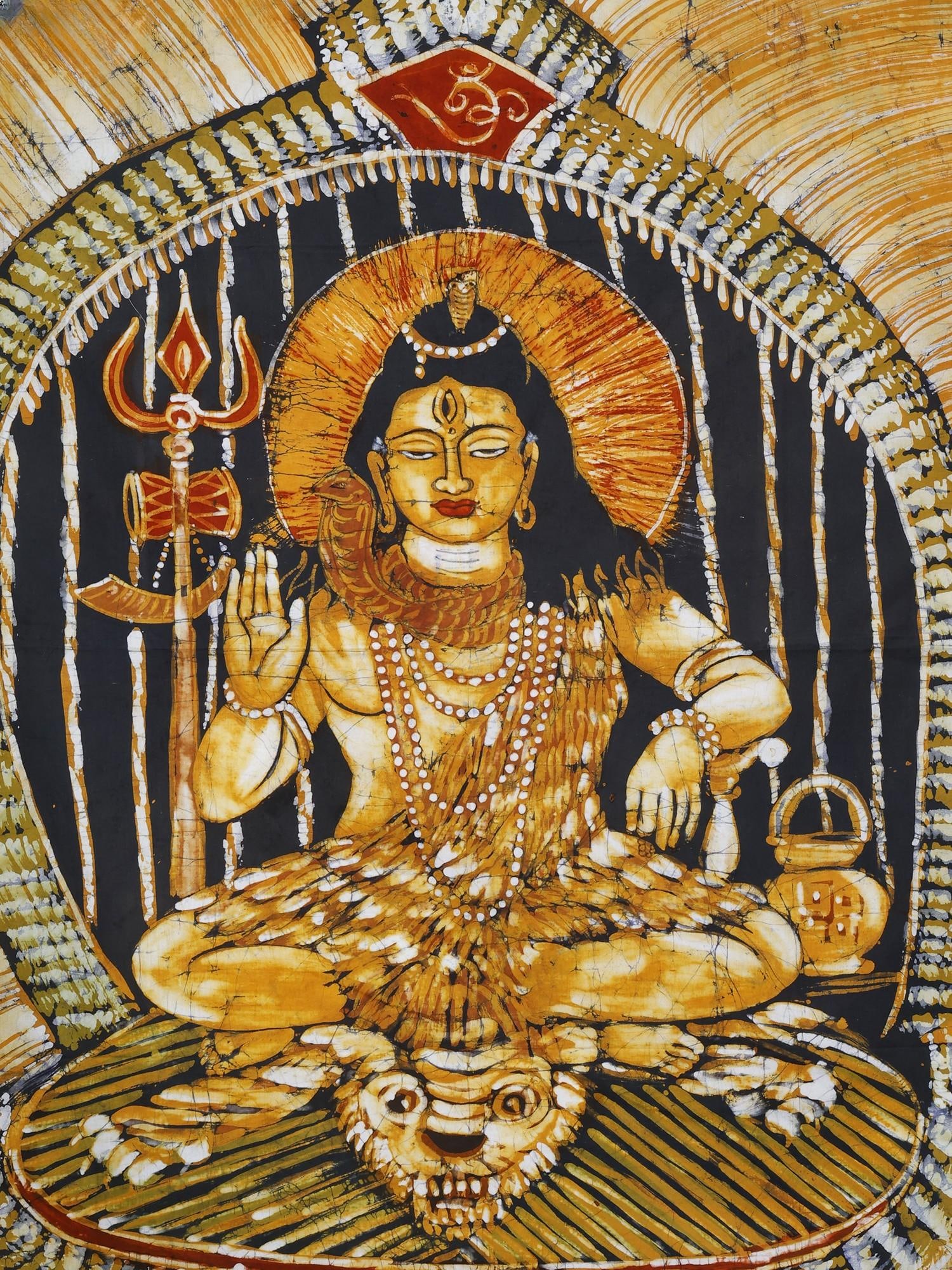 Blessing Lord Shiva | Batik Painting - 2