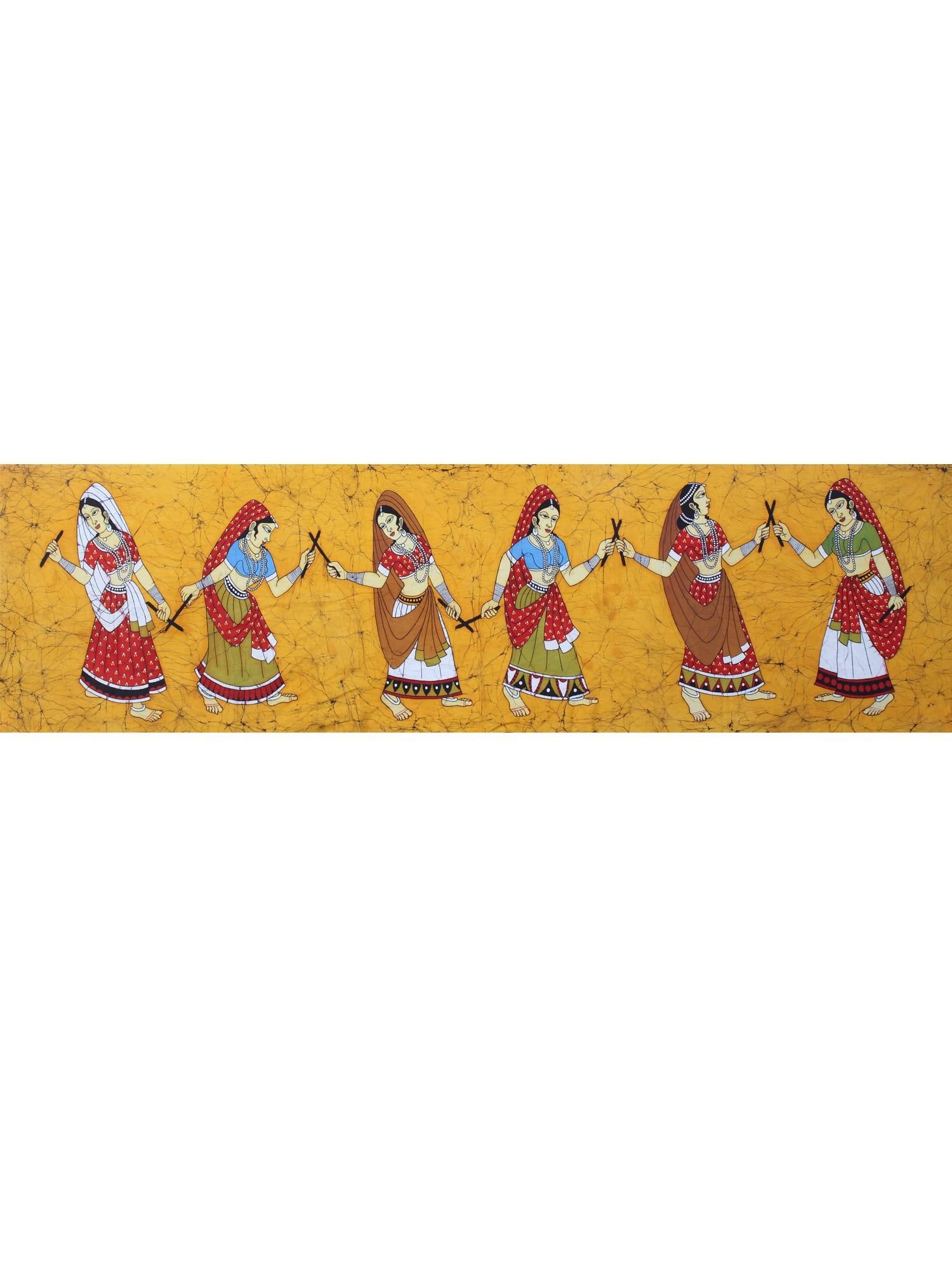 Dandiya Raas - Indian Folk Dance from Gujarat | Batik Painting (1 of 2)