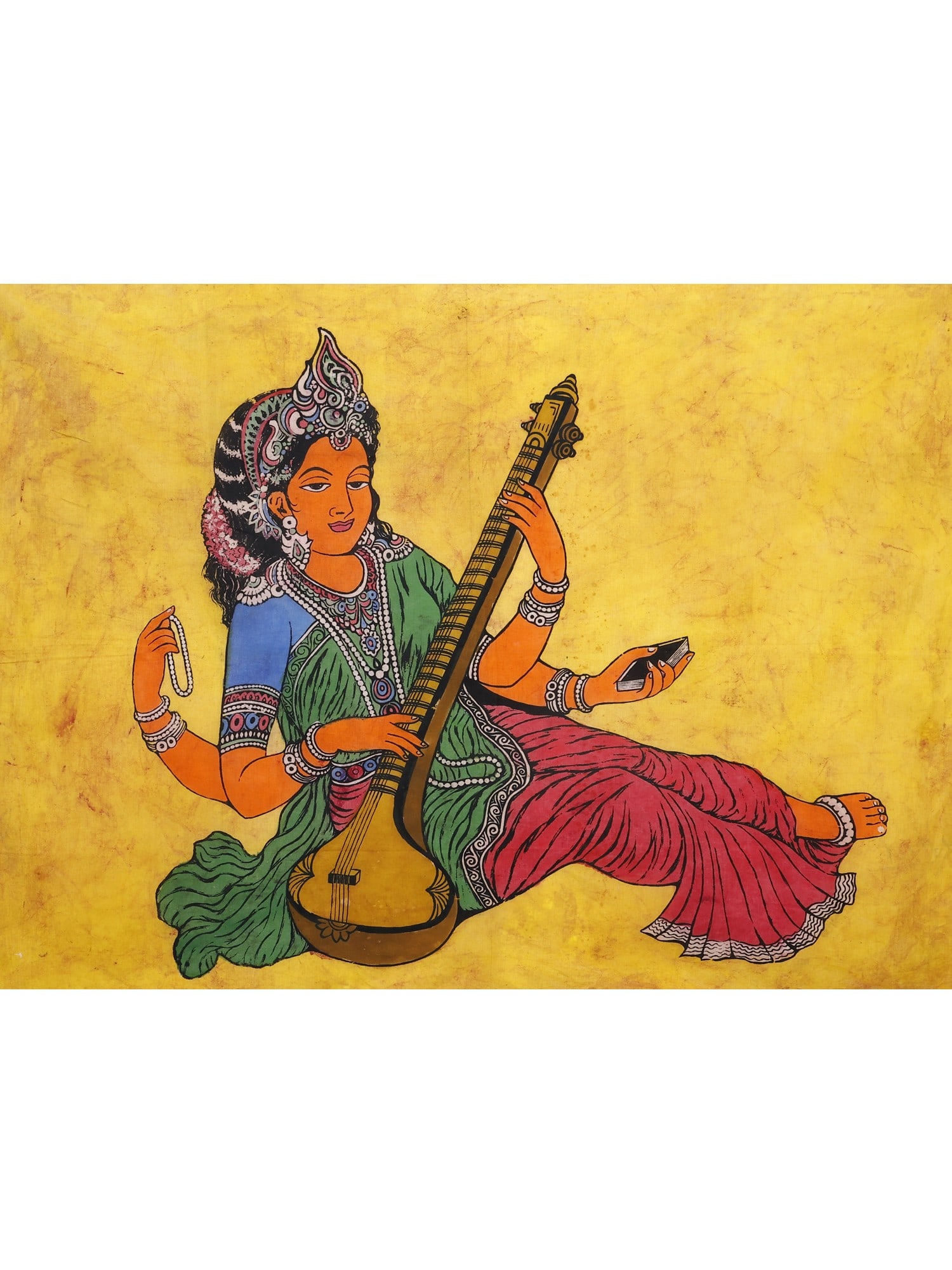 Goddess Saraswati | Batik Painting (1 of 2)