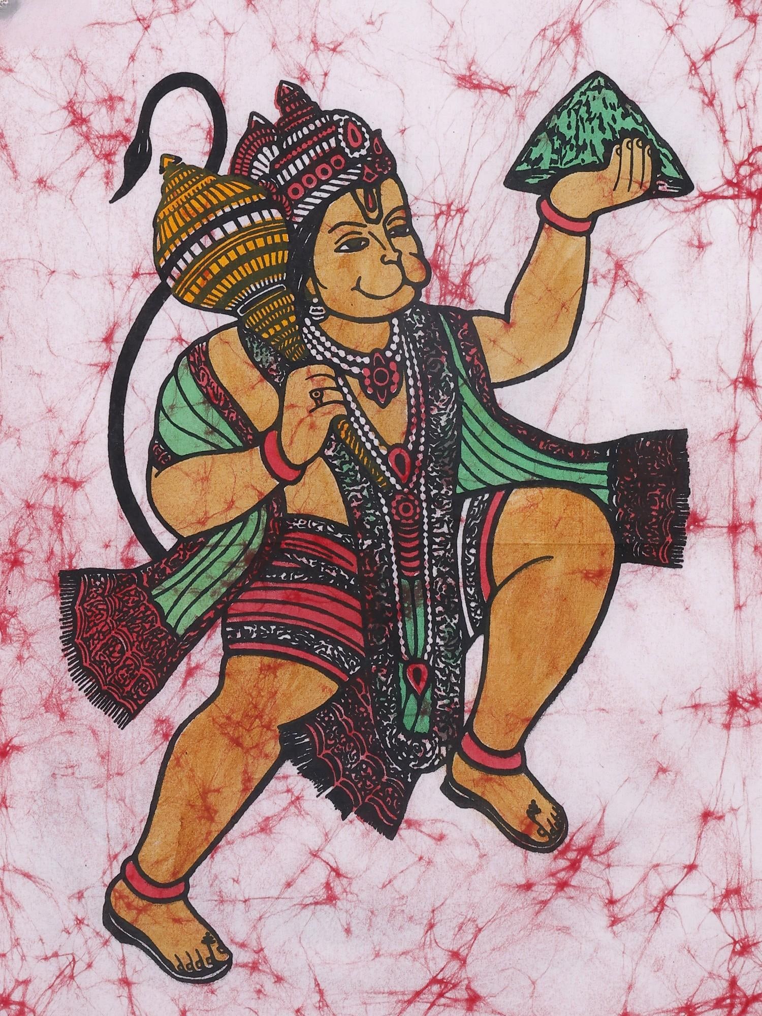 Sanjeevani Hanuman | Batik Painting - 2