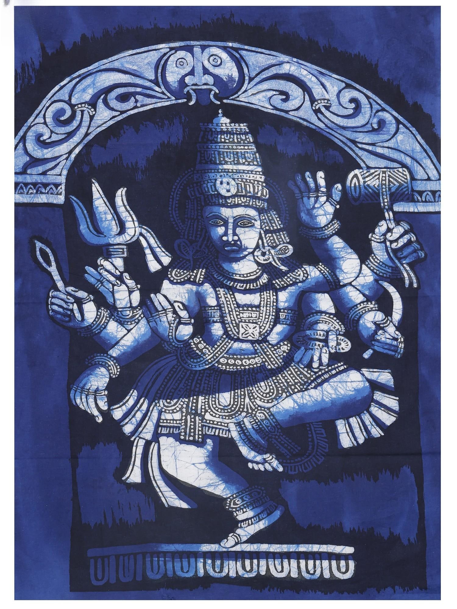 Dancing Shiva at Ellora | Batik Painting: Title: Dancing Shiva at Ellora | Batik Painting Description: Shiva Painting Reserve: $36.00 Shipping: Domestic: Shipping rates are determined by destination International: Foreign shipping rates are
