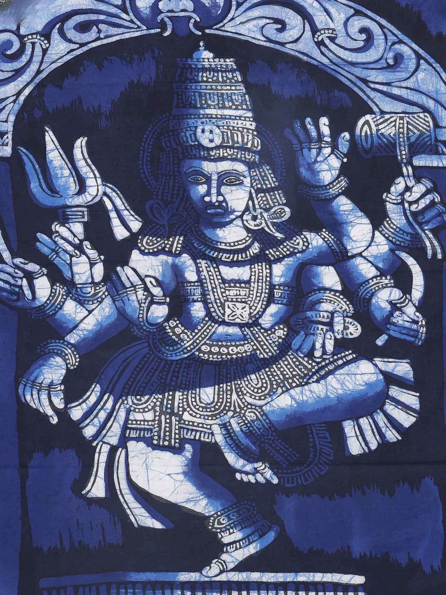 Dancing Shiva at Ellora | Batik Painting - 2