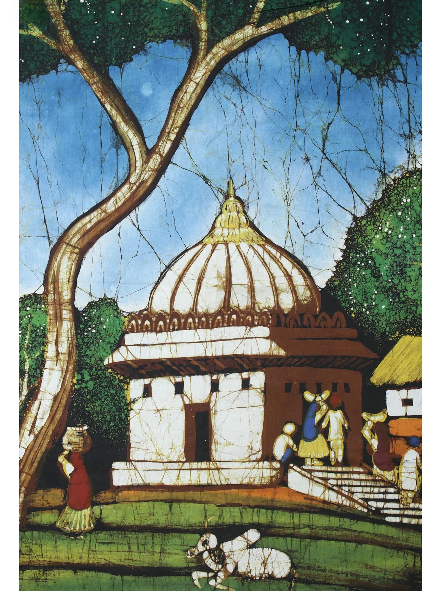 A Typical Indian Village Scene | Batik Painting - 2