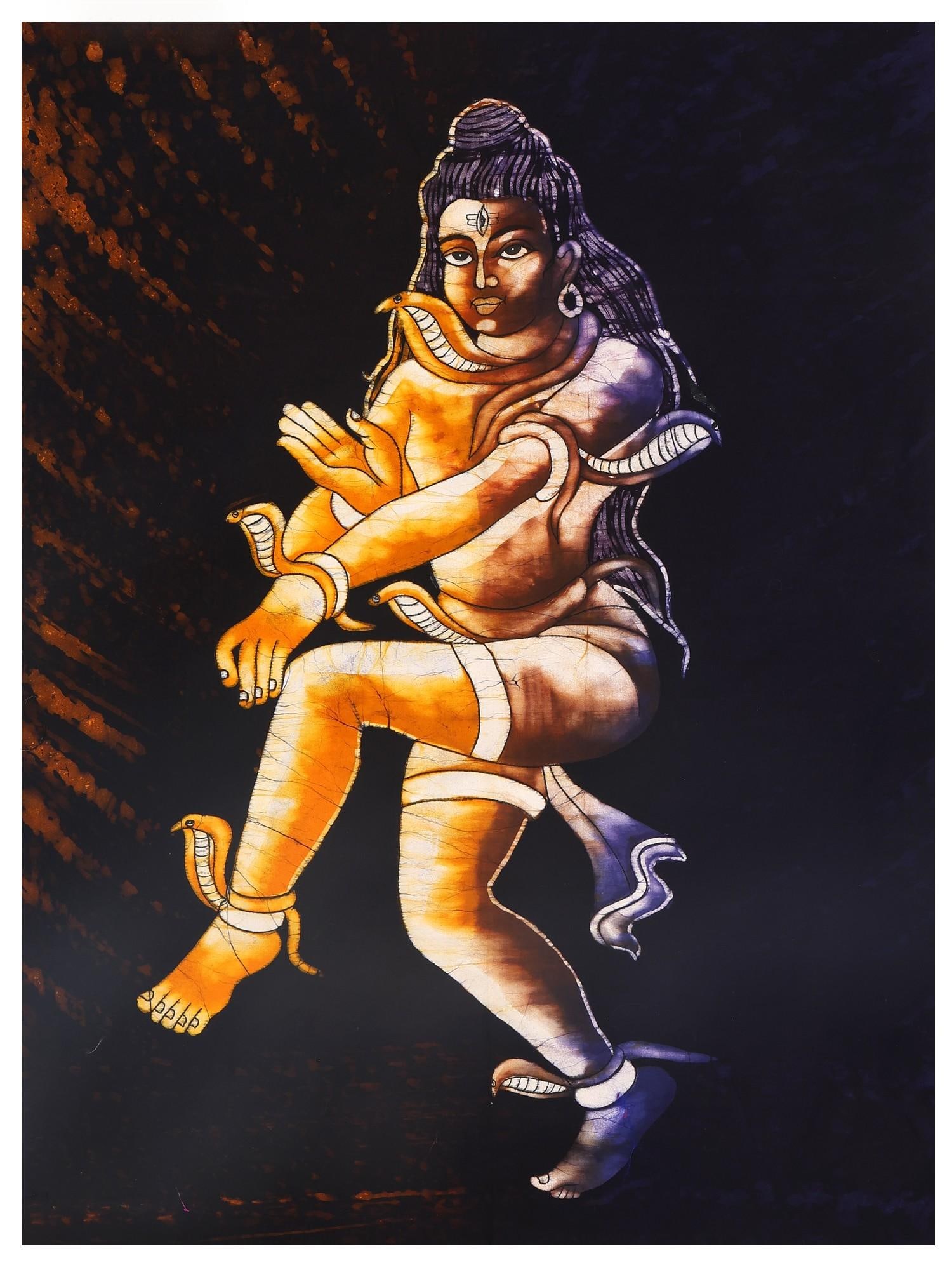 Dancing Lord Shiva (Nataraja) | Batik Painting: Title: Dancing Lord Shiva (Nataraja) | Batik Painting Description: Shiva Painting Reserve: $36.00 Shipping: Domestic: Shipping rates are determined by destination International: Foreign shipping