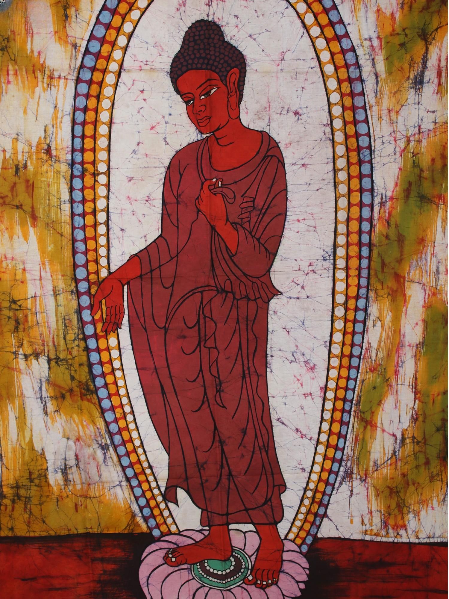 Standing Buddha, In Seedless Calm | Batik Painting - 2