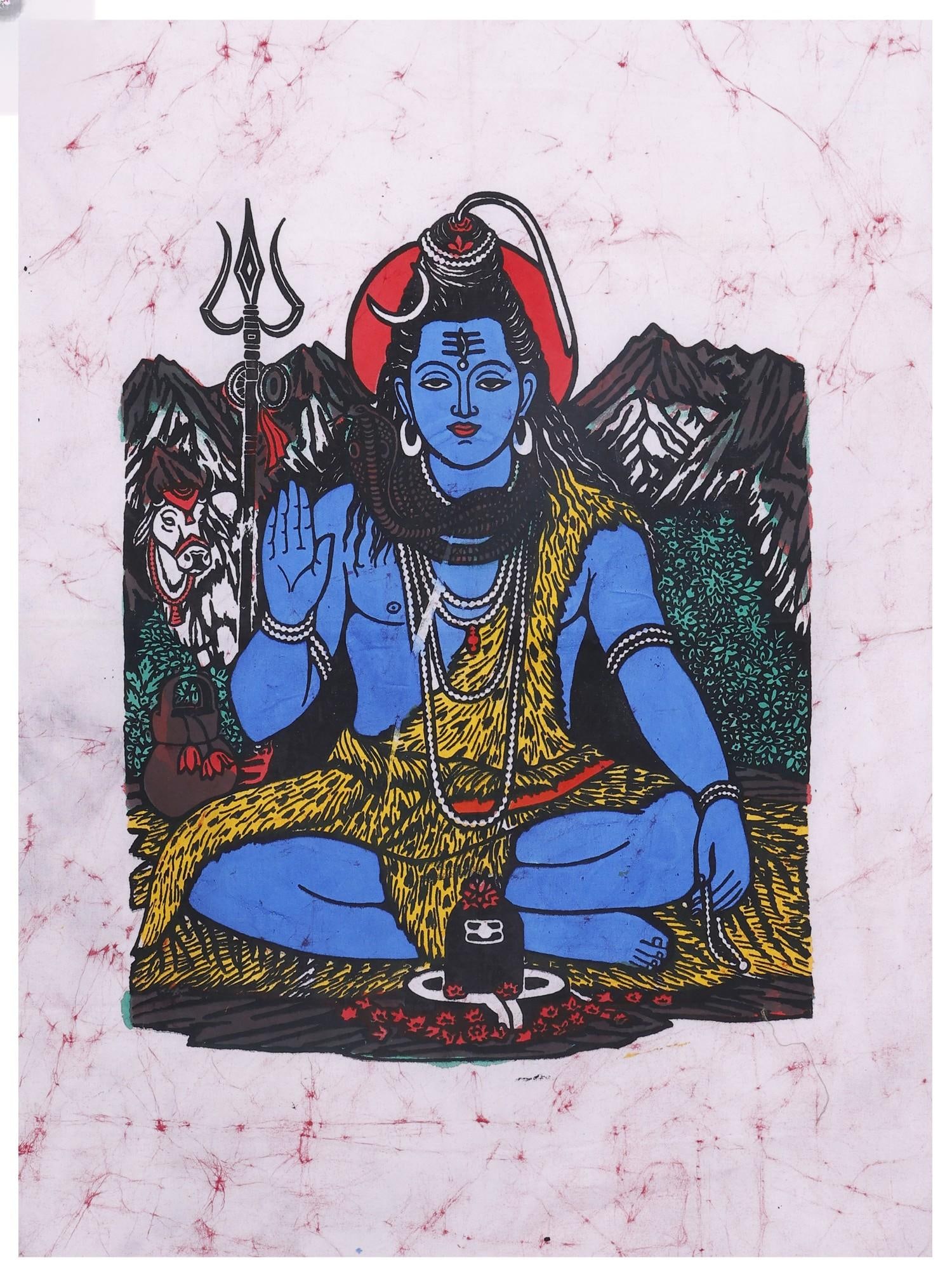 Lord Shiva at Kailasha | Batik Painting (1 of 1)