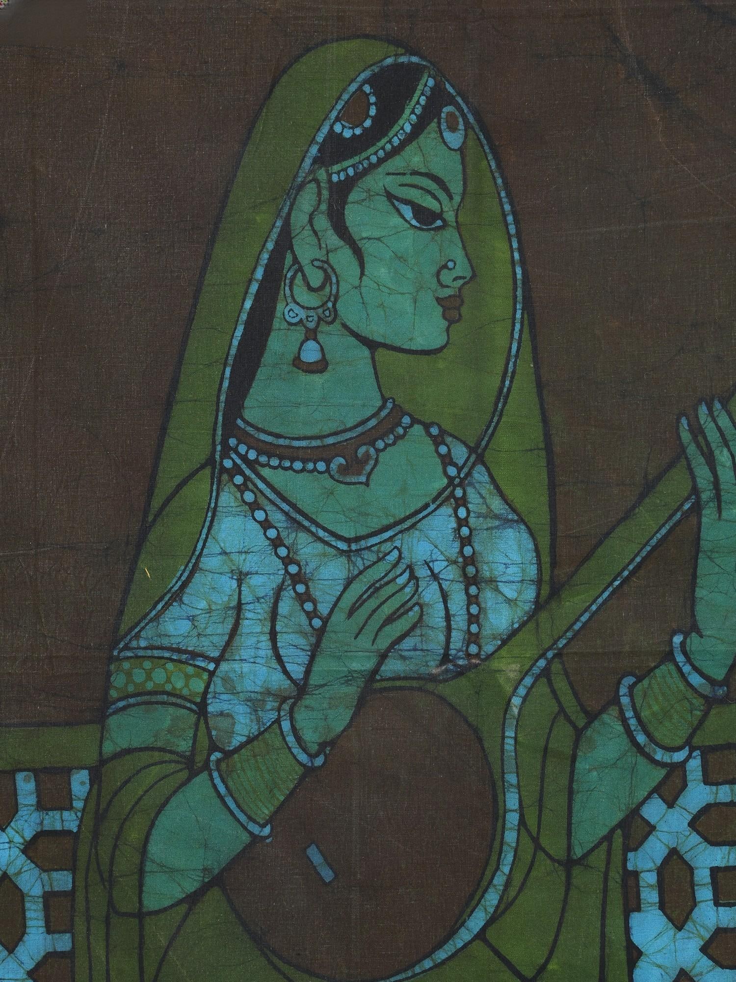 Maiden Playing Iktara | Batik Painting - 2