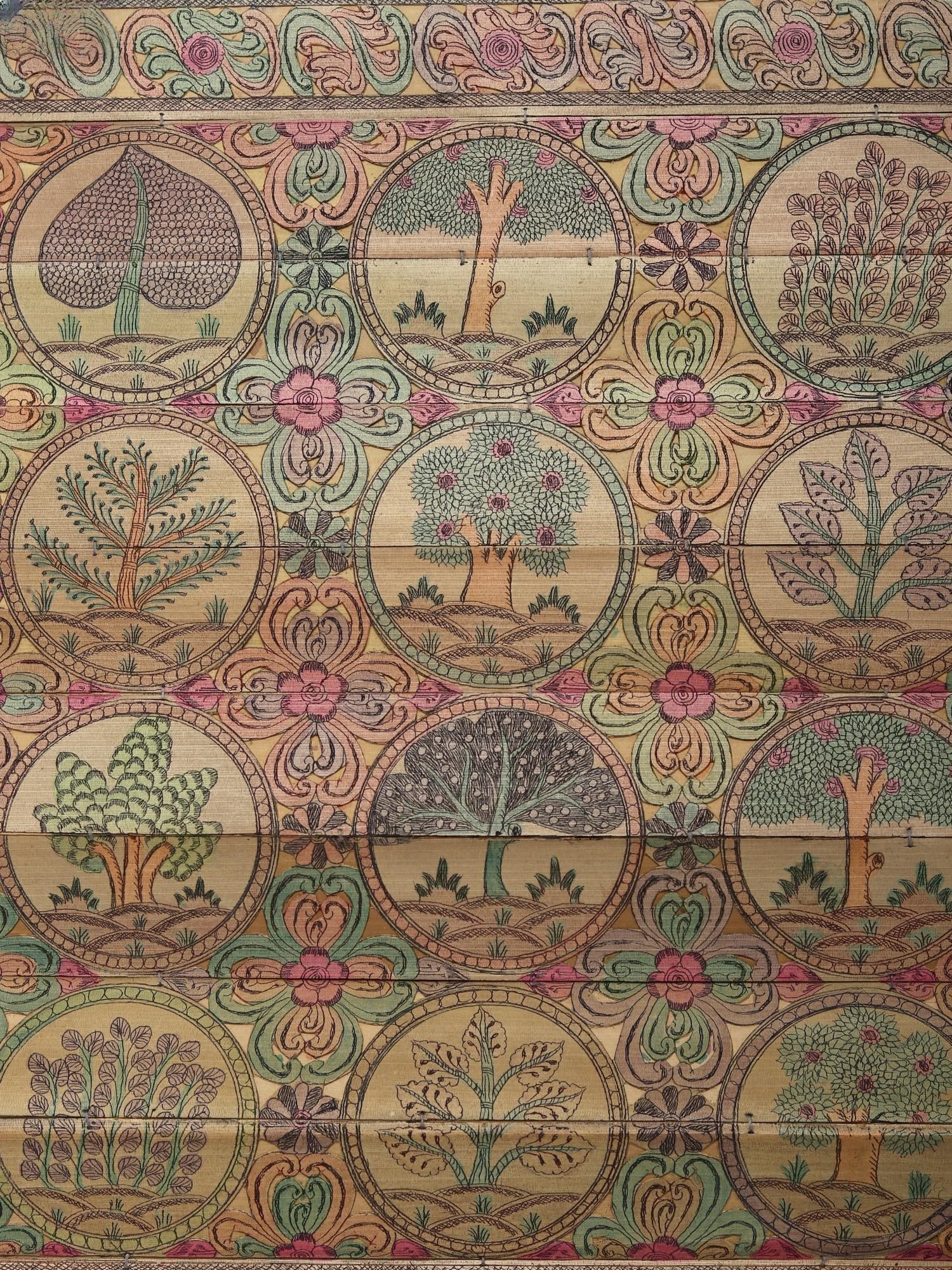 Many Trees In Painting | Watercolor On Palm Leaf | By Rabi Behra - 2