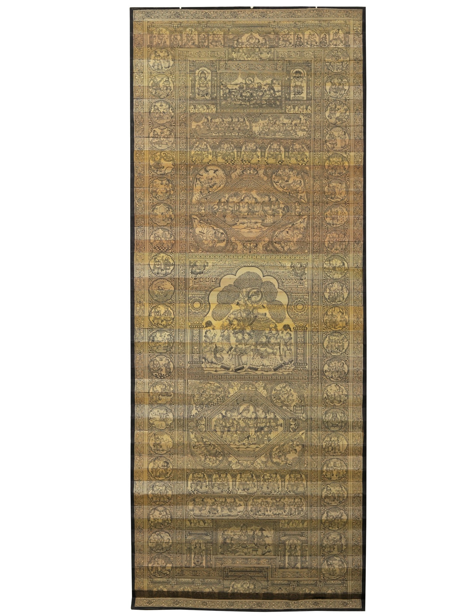 Shri Krishna Gatha | Watercolor On Palm Leaf | By Rabi Behra: Title: Shri Krishna Gatha | Watercolor On Palm Leaf | By Rabi Behra Description: Folk Paintings Reserve: $4,955.40 Shipping: Domestic: Shipping rates are determined by destination International: Forei