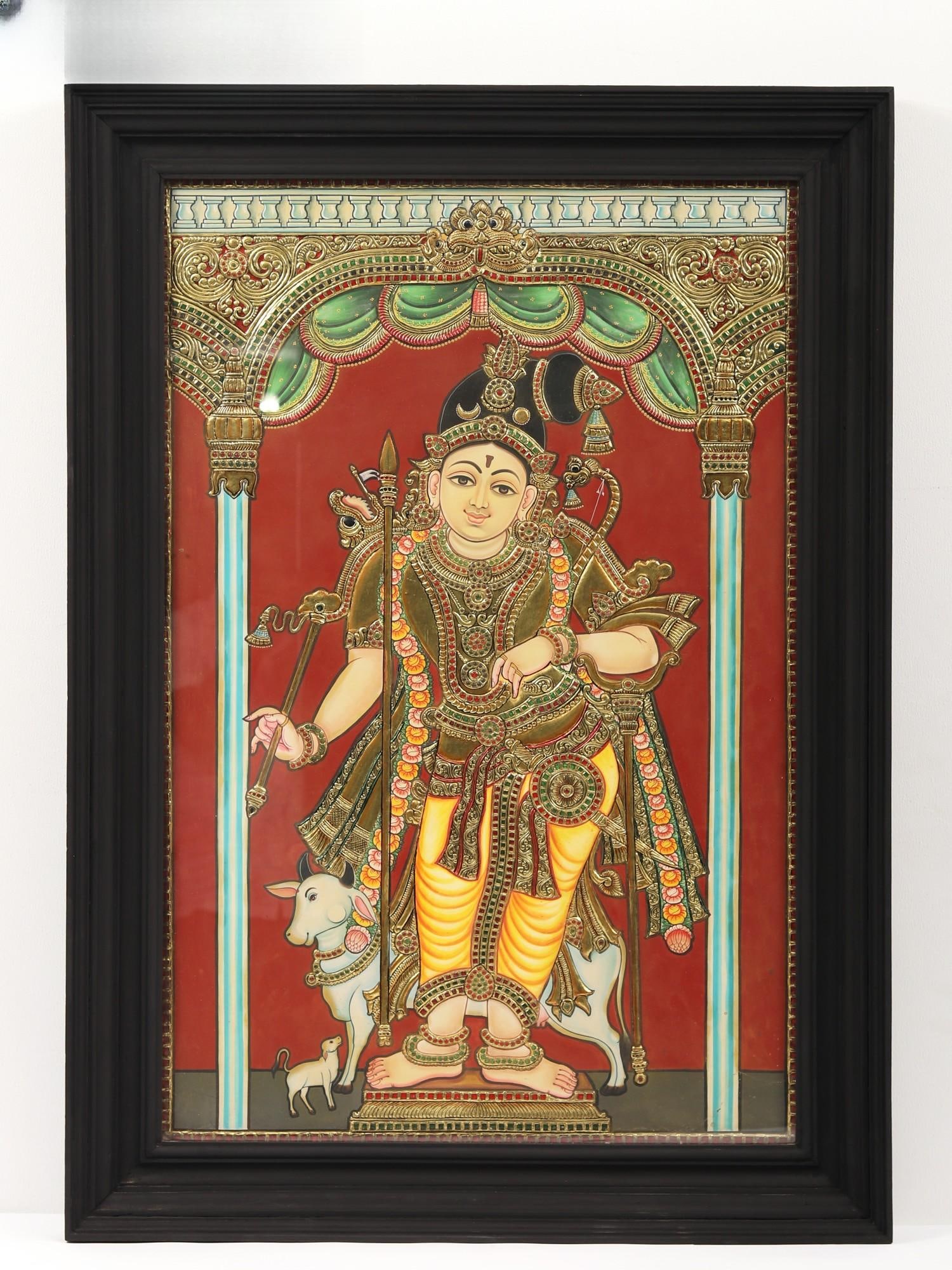 Lord Rajamannar (Rajagopalaswamy) - A Form of Lord Krishna | Tanjore Painting with Frame: Title: Lord Rajamannar (Rajagopalaswamy) - A Form of Lord Krishna | Tanjore Painting with Frame Description: Tanjore (Thanjavur) Painting Reserve: $1,907.10 Shipping: Domestic: Shipping rates are dete
