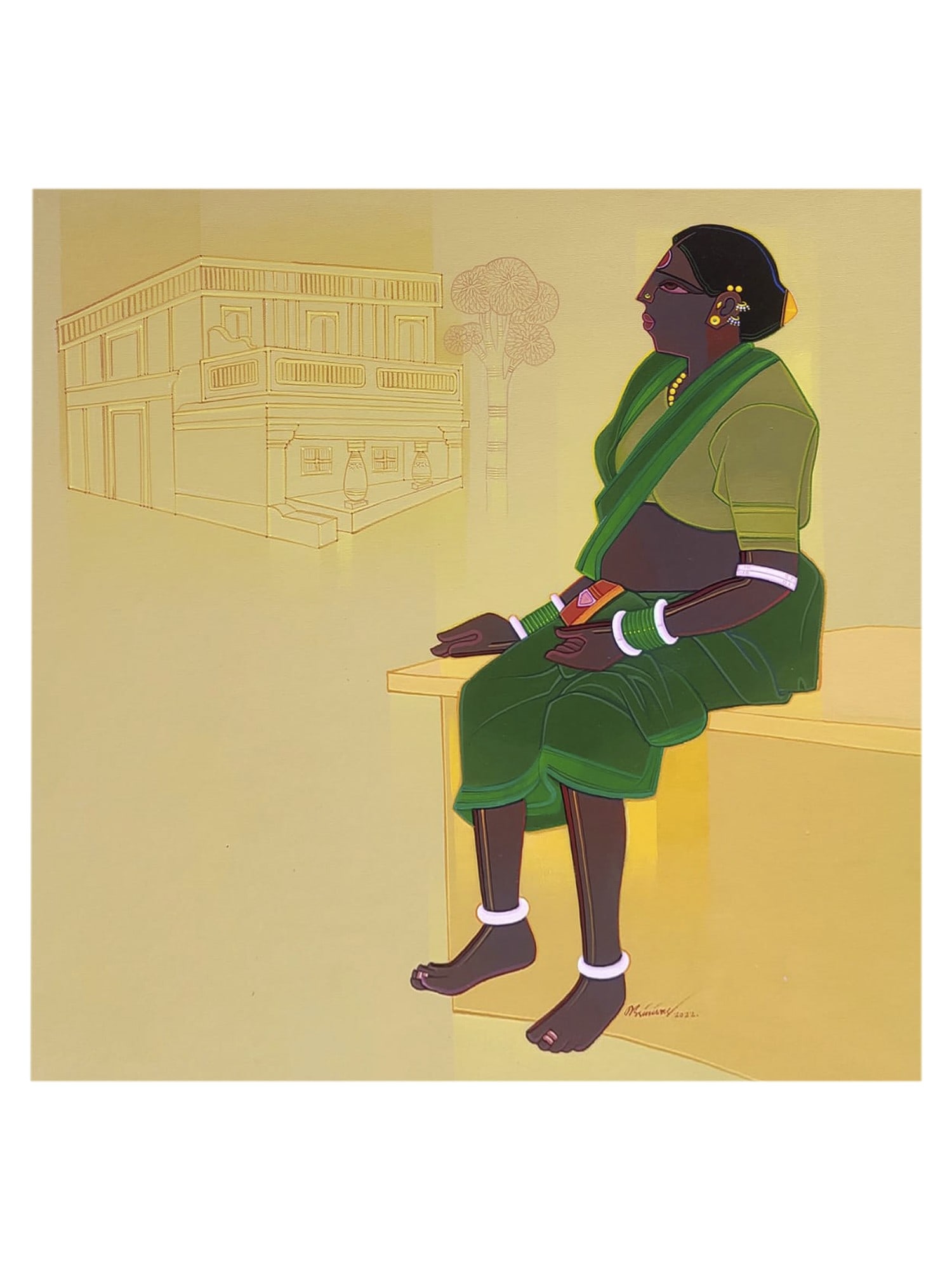 Dwelling - A Thinker Lady | Acrylic On Canvas | By Tailor Srinivas: Title: Dwelling - A Thinker Lady | Acrylic On Canvas | By Tailor Srinivas Description: Collections Painting Reserve: $759.60 Shipping: Domestic: Shipping rates are determined by destination