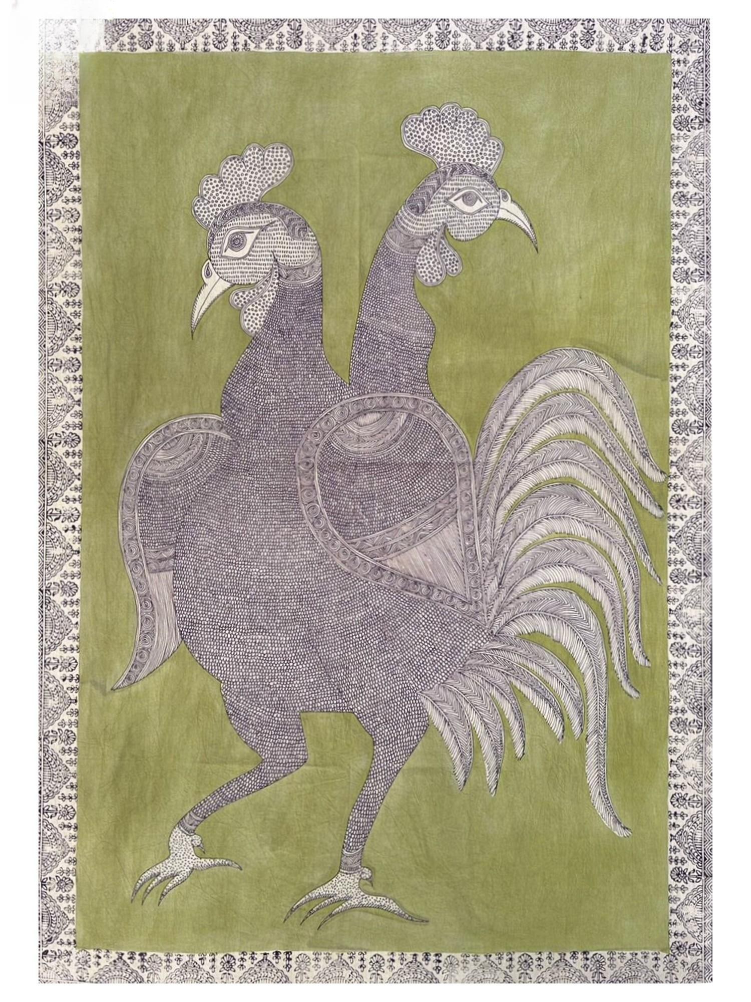 Vahana Of Bahuchar Goddess | Natural Color On Cotton Cloth | By Sanjay Chitara: Title: Vahana Of Bahuchar Goddess | Natural Color On Cotton Cloth | By Sanjay Chitara Description: Collections Painting Reserve: $1,012.50 Shipping: Domestic: Shipping rates are determined by