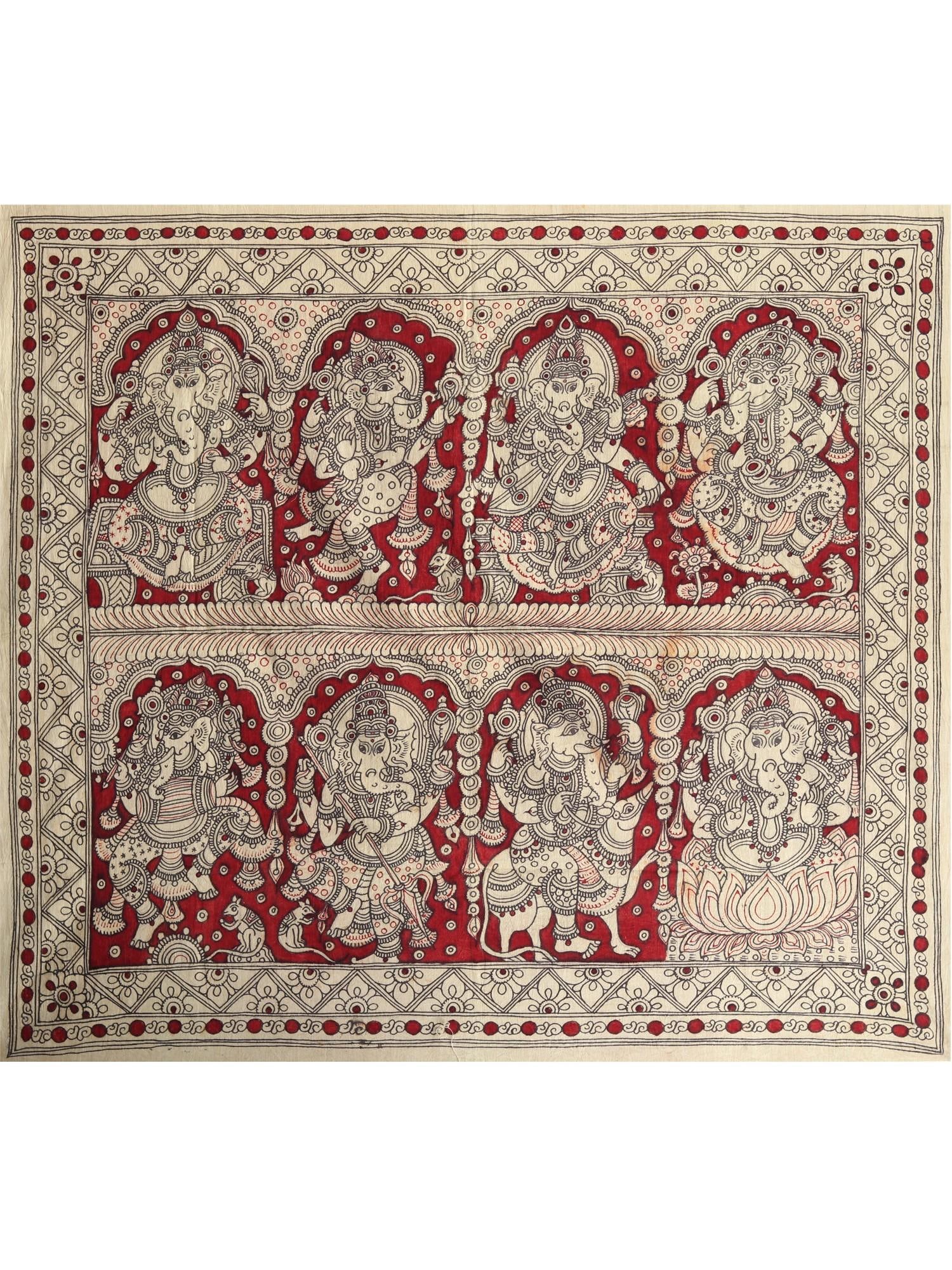 Ashtavinayak - Eight Forms of Ganesha | Kalamkari Painting (1 of 2)