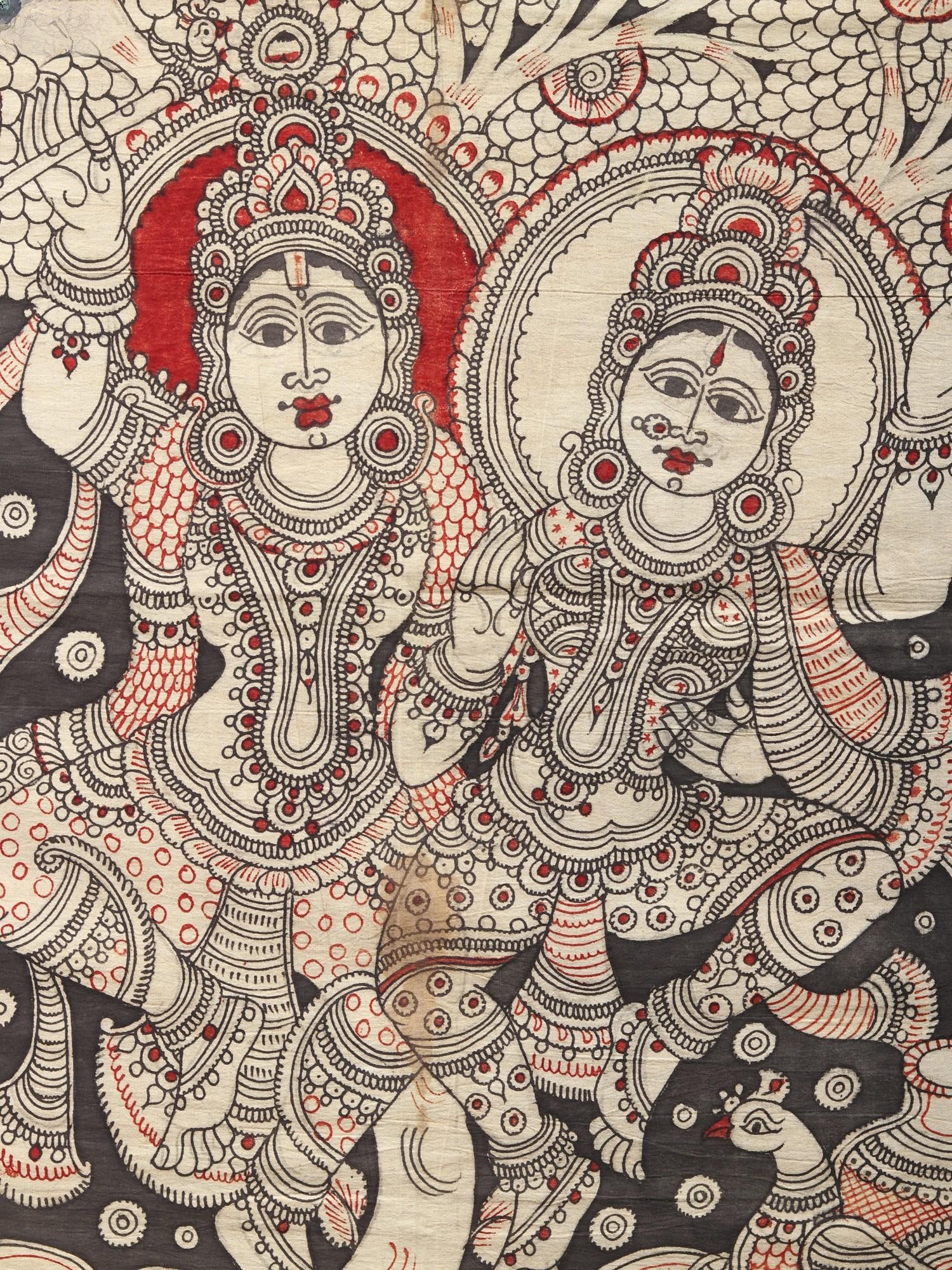 Dancing Radha Krishna | Kalamkari Art - 2