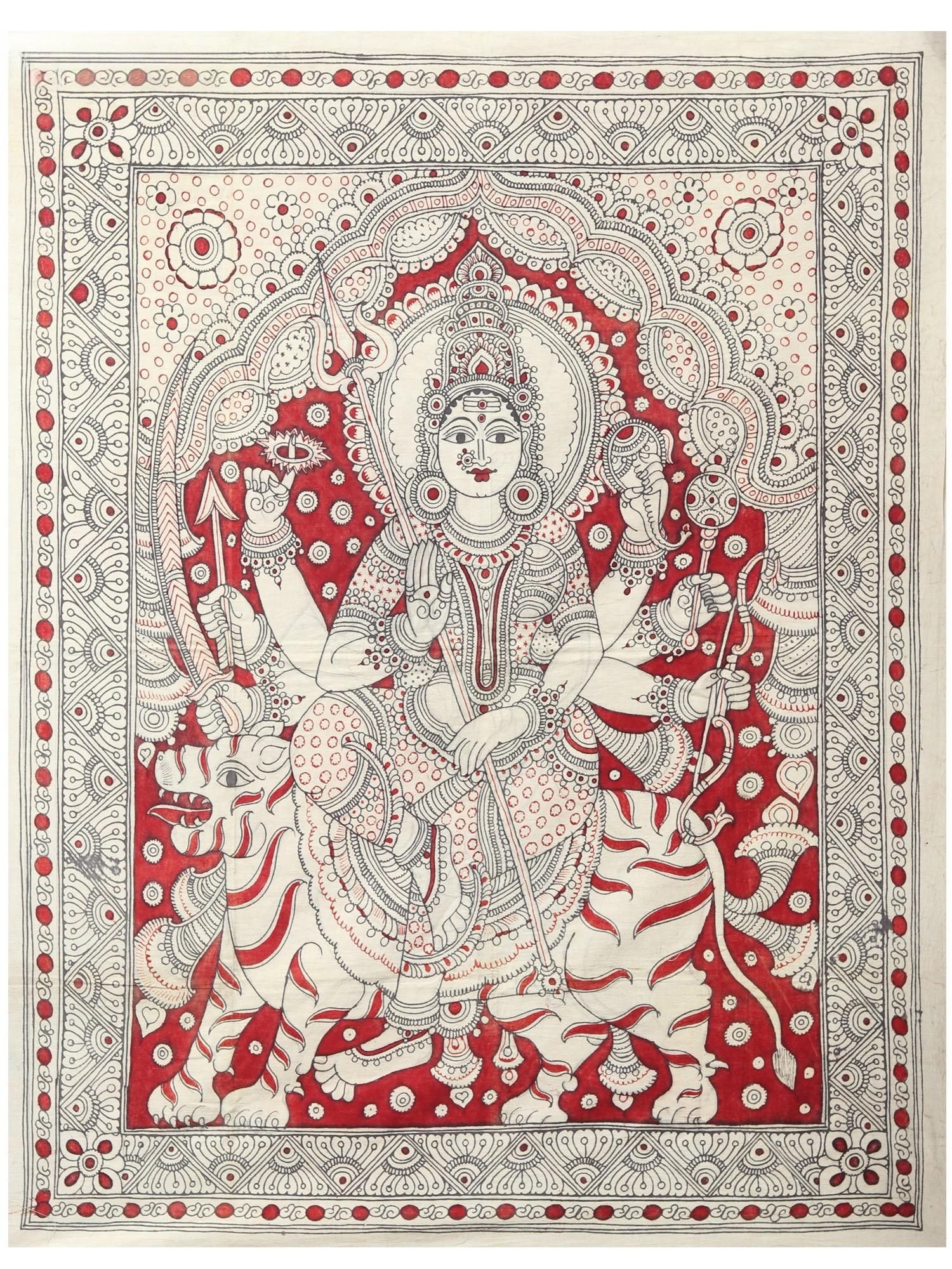 Goddess Durga | Vintage Kalamkari Painting (1 of 2)