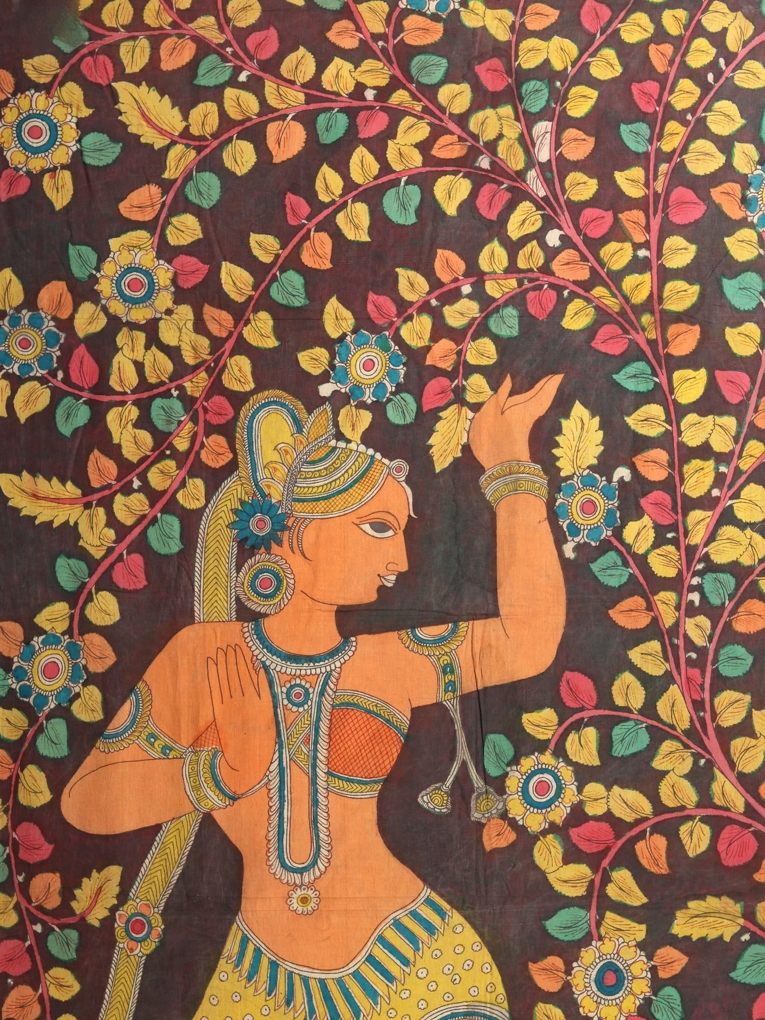 Two Dancing Apsaras | Kalamkari Painting - 2