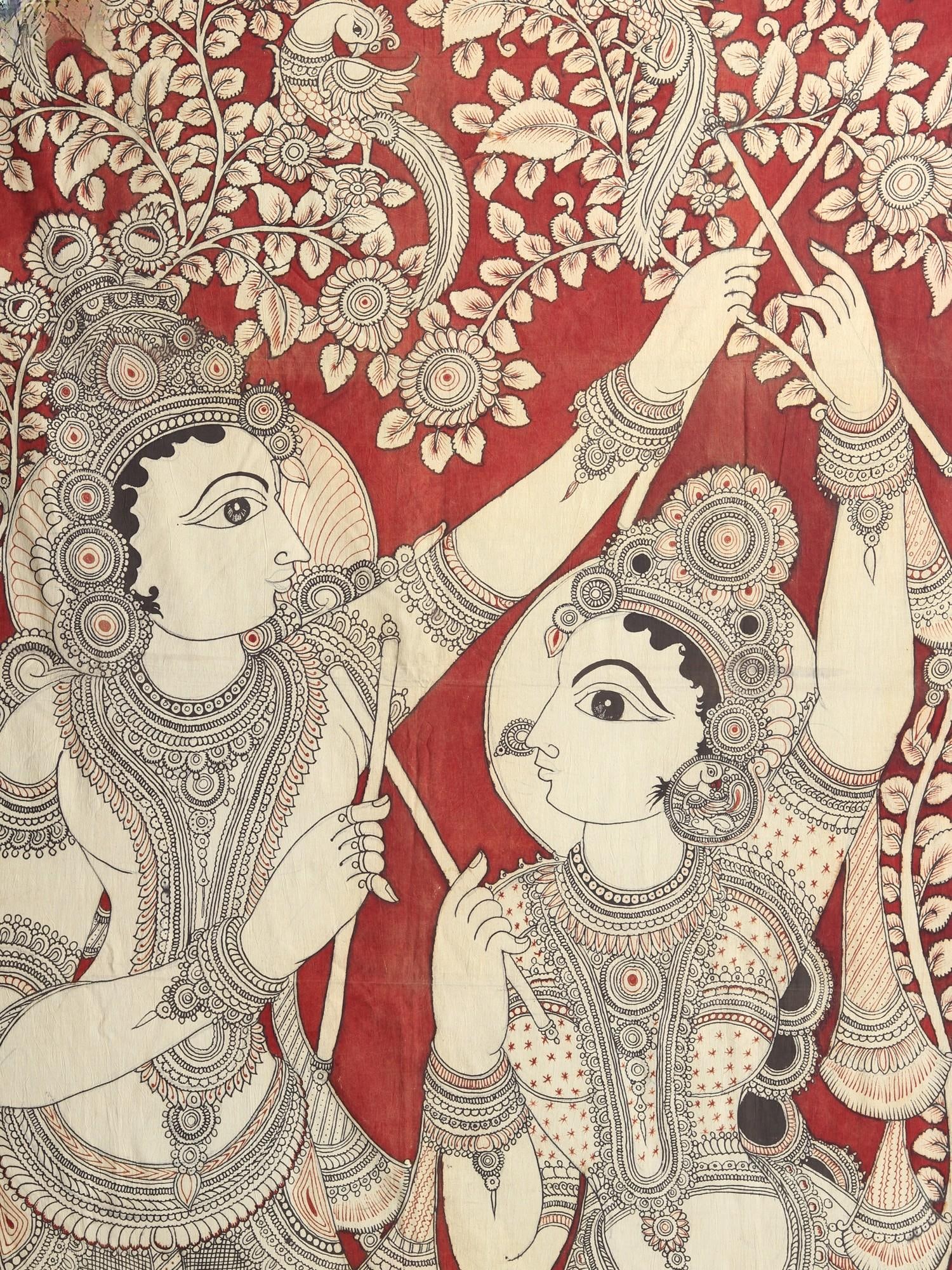 Dancing Radha Krishna | Kalamkari Painting - 2