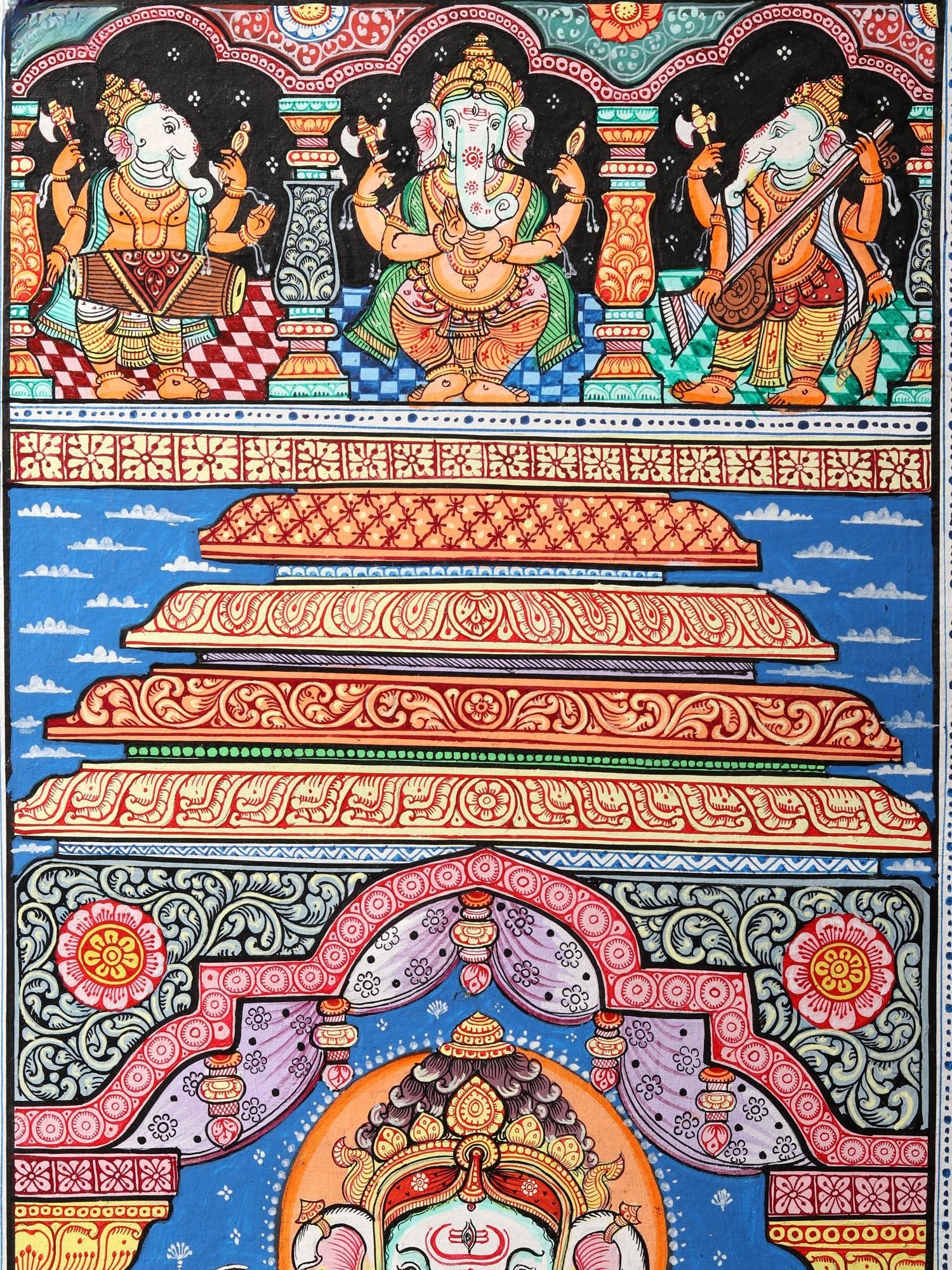 Life Story of Lord Ganesha | Superfine Patachitra Painting - 2