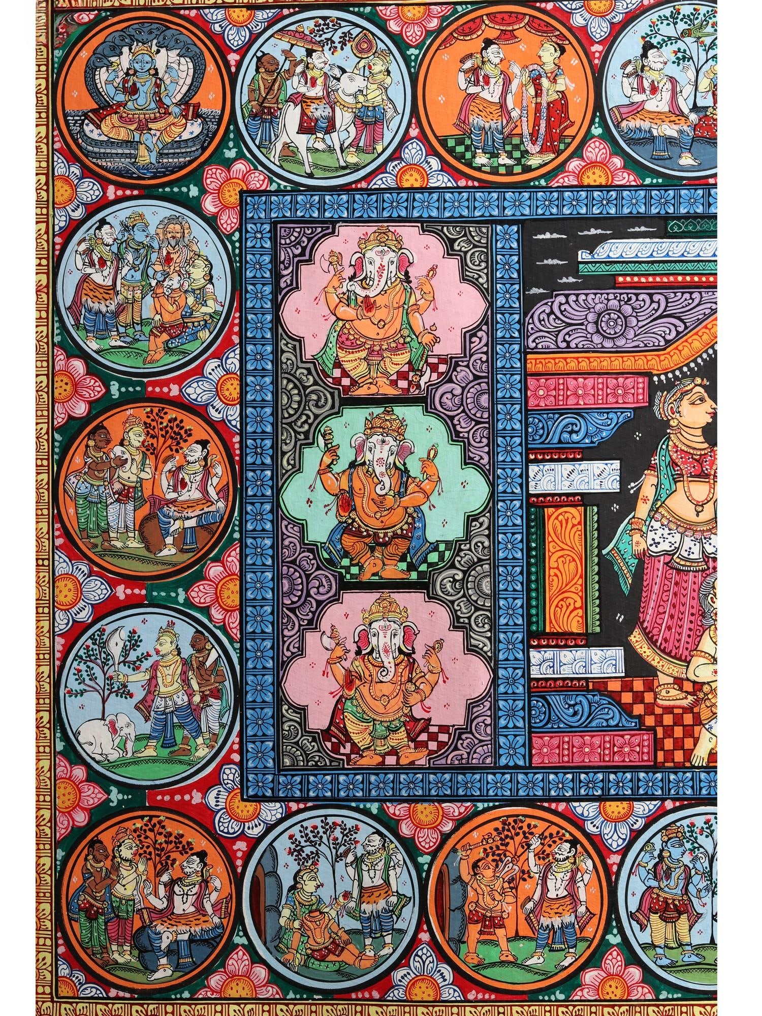 Lord Ganesha's Life Story | Patachitra Painting - 2
