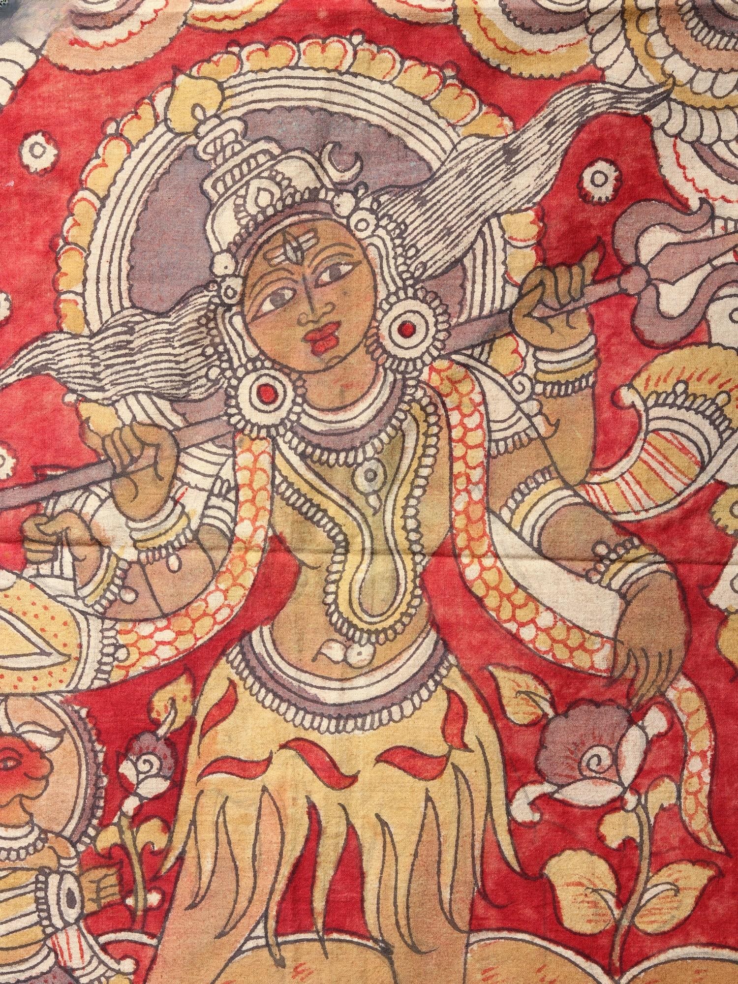Lord Shiva Dancing and Nandi Playing Dholak | Kalamkari Painting - 2