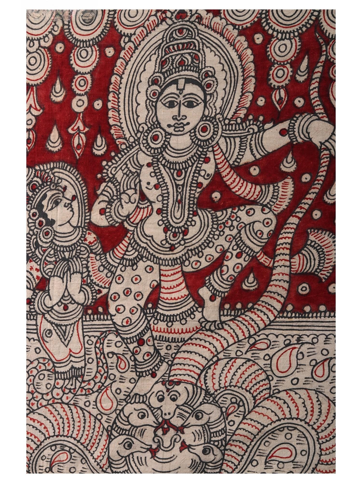 Kaliya Mardana Krishna | Kalamkari Painting on Cotton - 2
