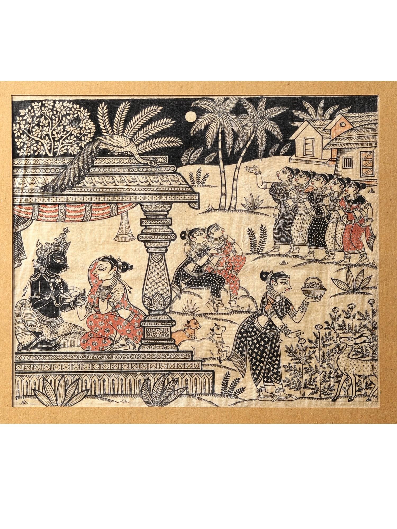 Krishna Painting of Six Seasons - Vasanta, Grishma, Varsha, Sharad, Hemanta, Shishira | Superfine - 2