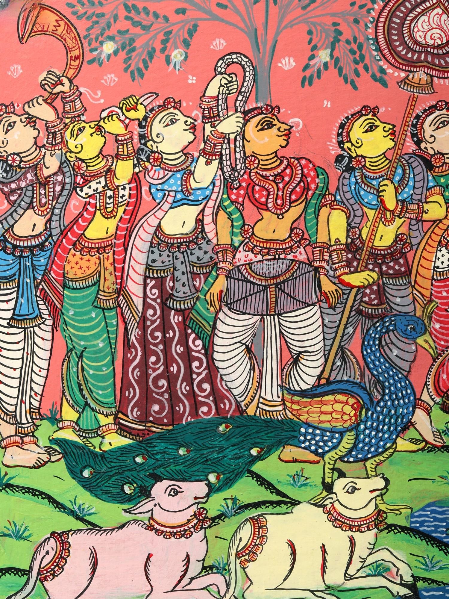 Rasleela - Celebration View of Radha Krishna with Gopis - 2
