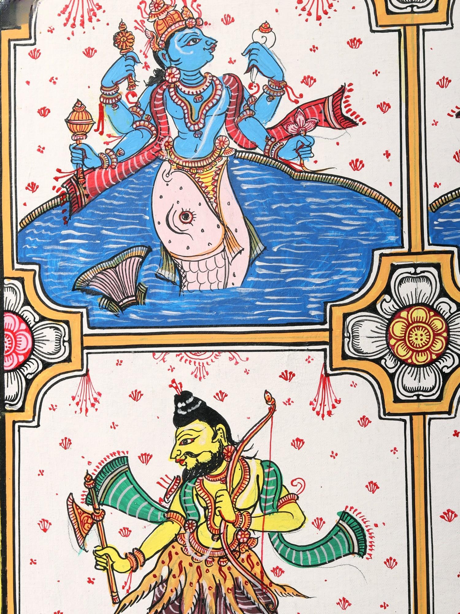 Dashavatara of Lord Vishnu | Patachitra Art - 2