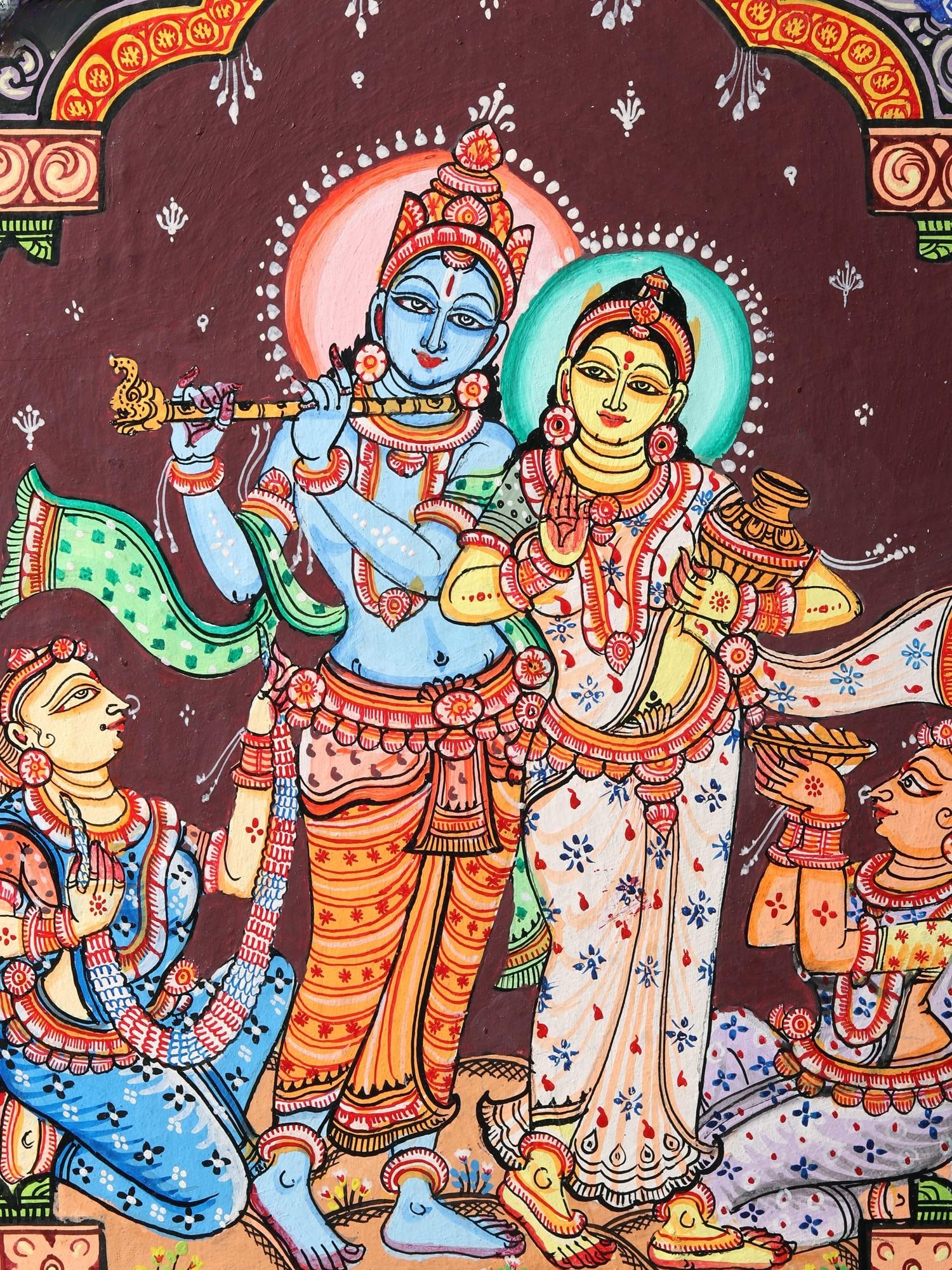 Devine Pair of Radha Krishna | Pattachitra Painting - 2