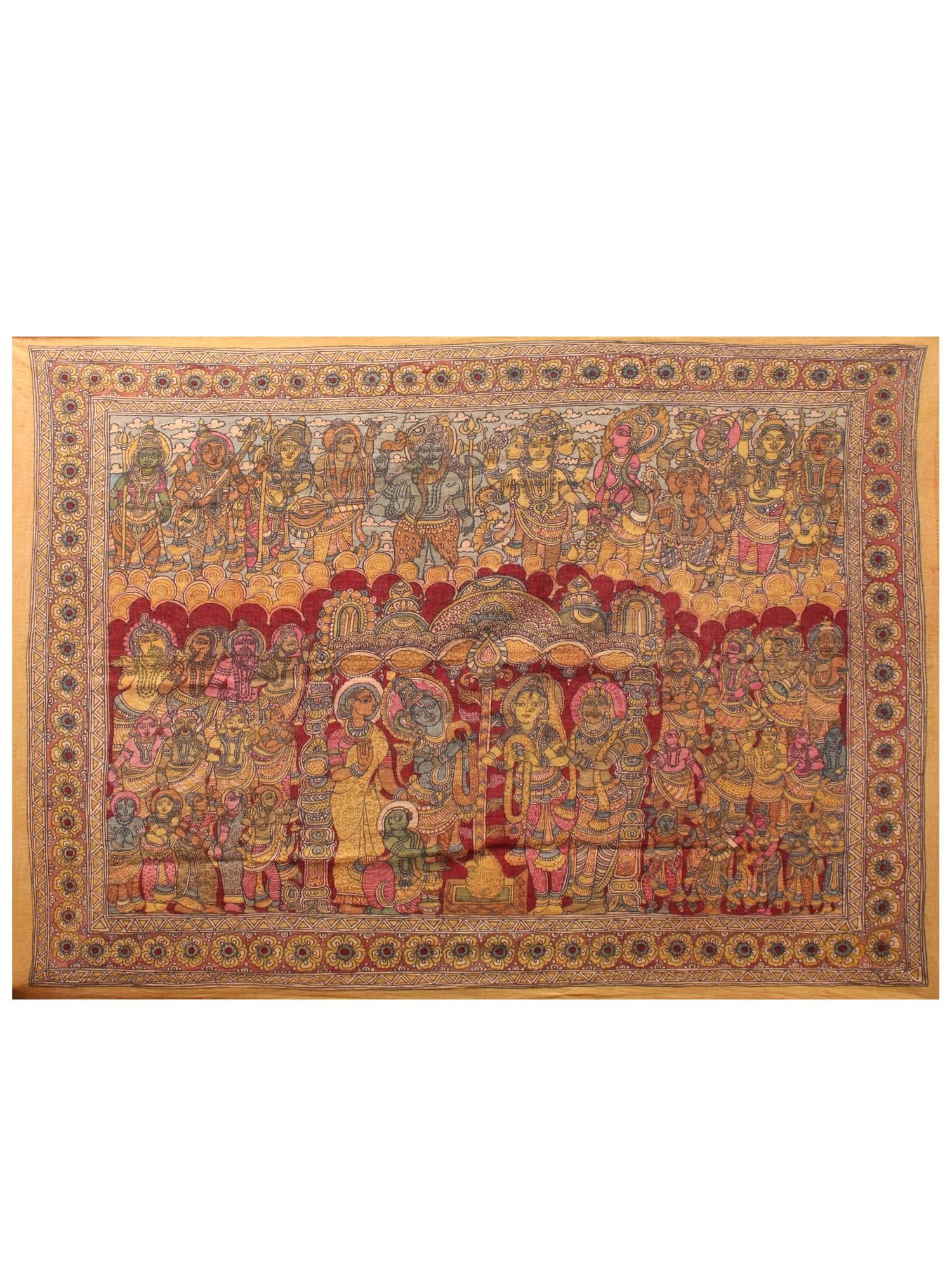 Sita Kalyanam (Wedding of Rama Sita) | Kalamkari Painting (1 of 2)