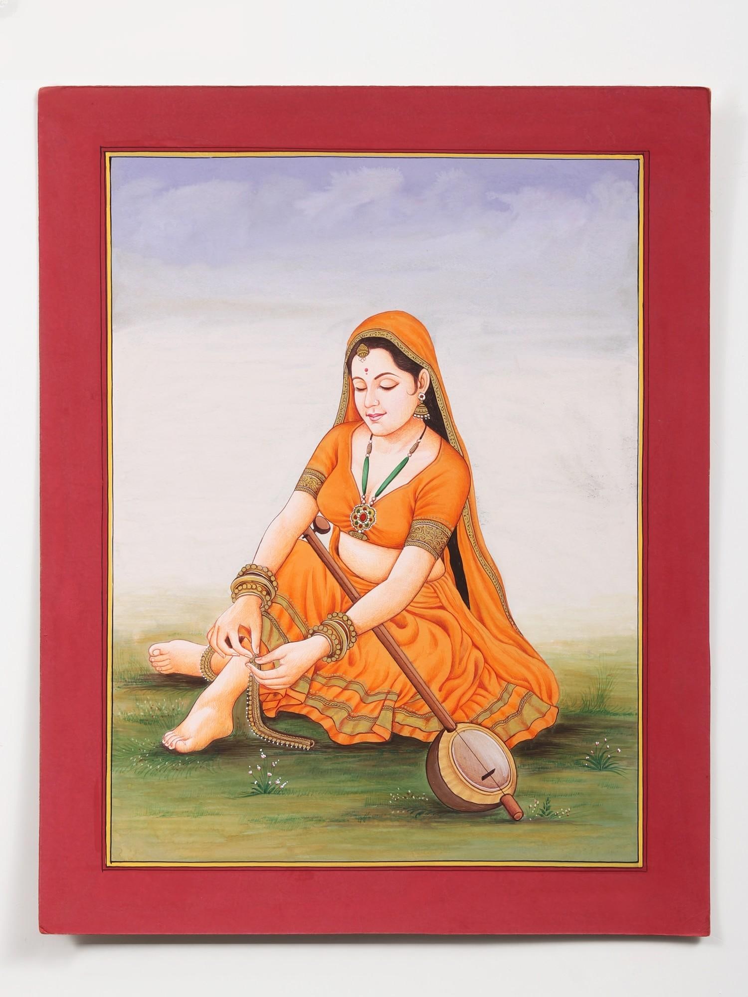 Village Charm | Watercolor Painting: Title: Village Charm | Watercolor Painting Description: Mughal Painting Reserve: $444.60 Shipping: Domestic: Shipping rates are determined by destination International: Foreign shipping rates are dete