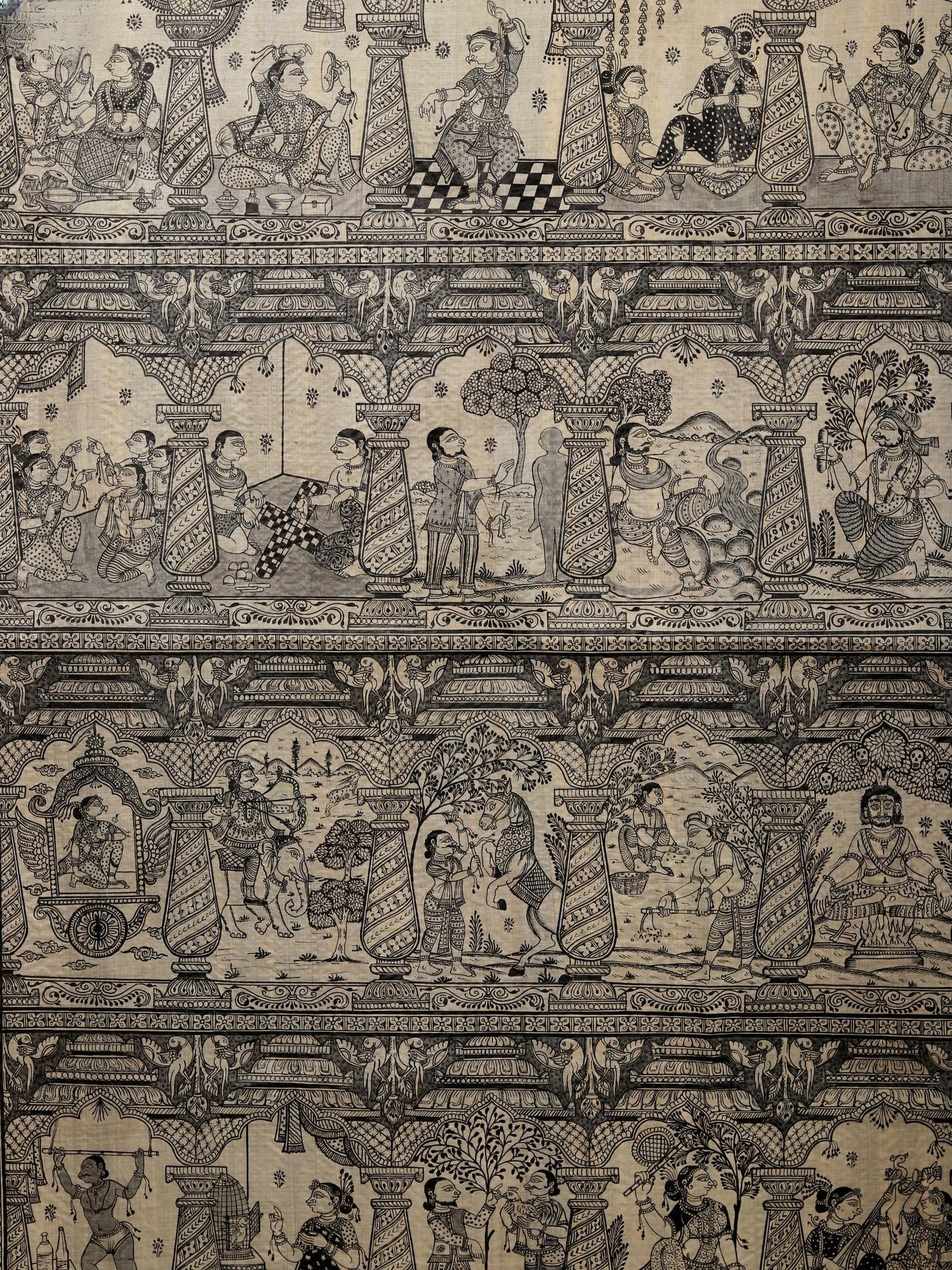 64 Kalas - Pattachitra Art (Masterpiece) | Watercolor on Tussar Silk - 2