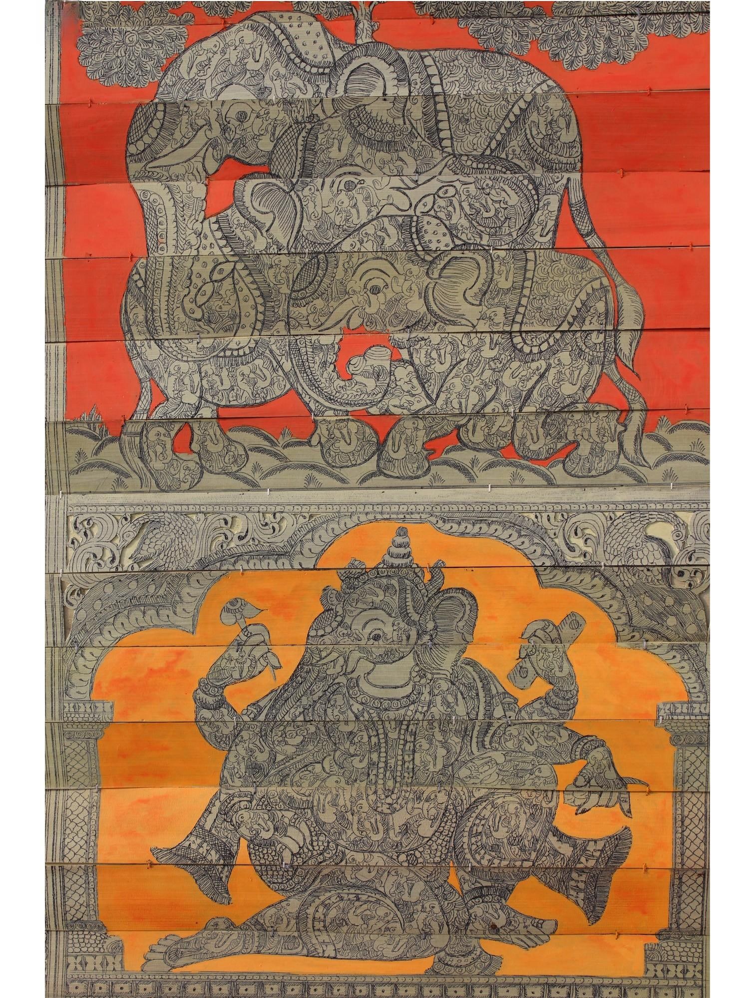 Ganapati Maharaj | Pattachitra Painting on Palm Leaf - 2