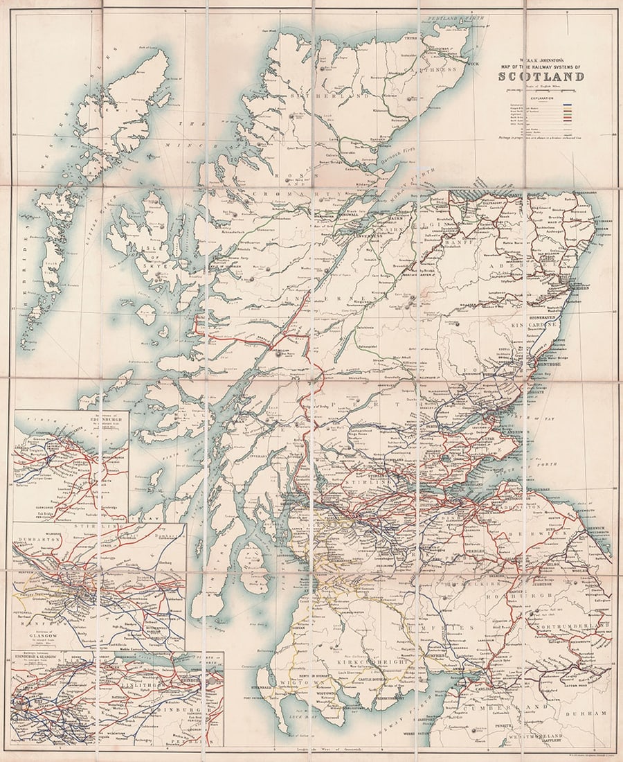 Johnston's Map of Railway Systems of Scotland, - 2