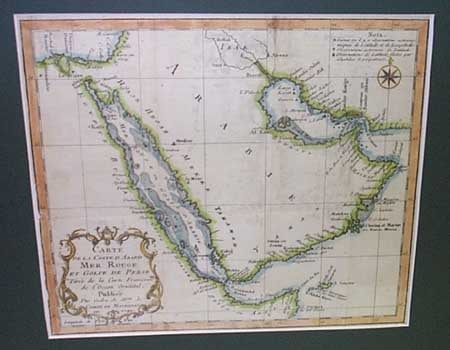 Carte De La Coste D'arabie, Mer Rouge Et Golfe De Perse: Publication Date:1750 Title:Carte De La Coste D'arabie, Mer Rouge Et Golfe De Perse,li>Cartographer:BELLIN, JACQUES NICOLAS, ELDER (1703-1772) Publisher:DIDOT Brief Description:...tiree de la carte