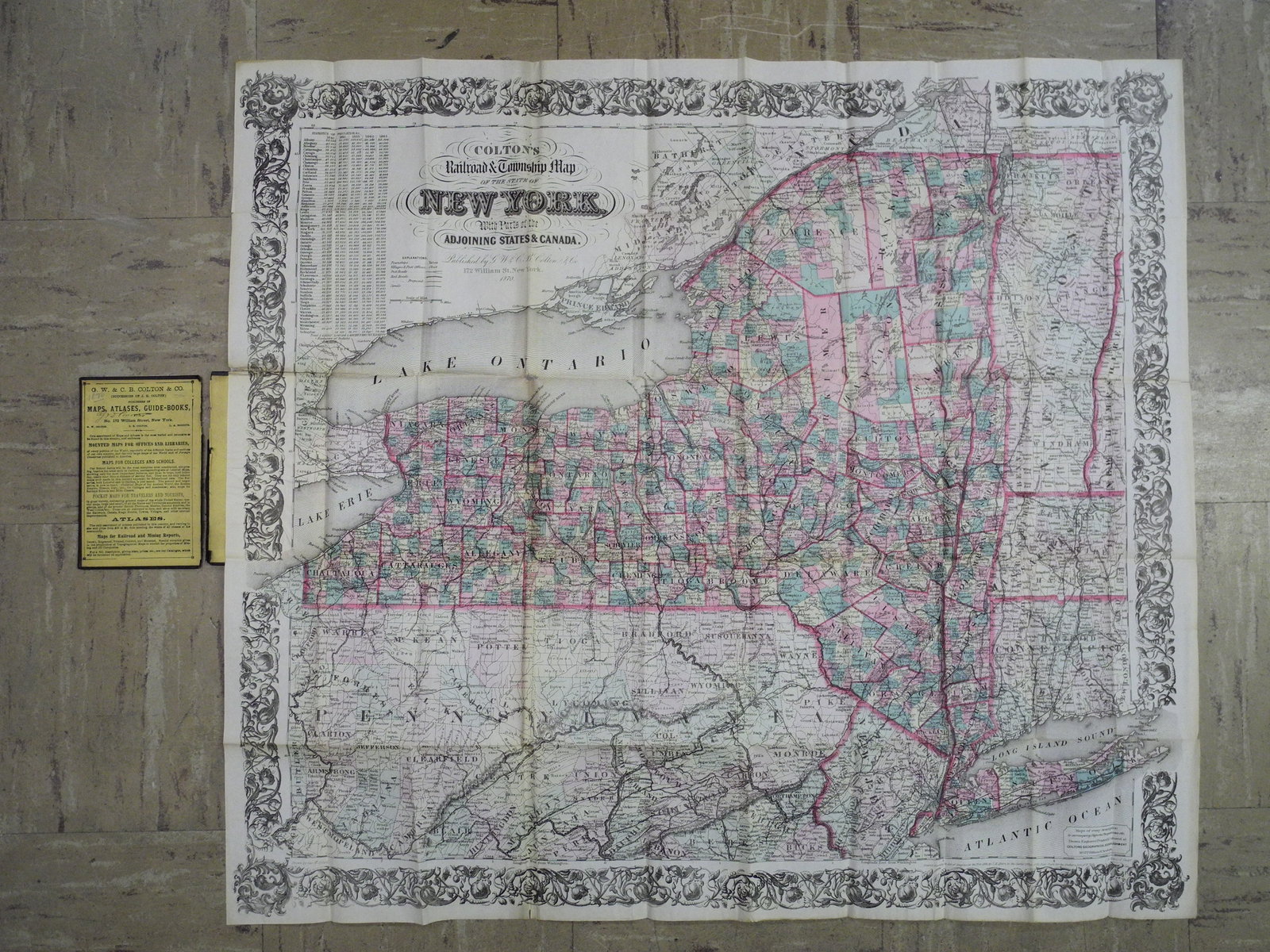 Colton's Railroad & Township Map of the State of New York, With Parts Of the Adjoining States & - 2