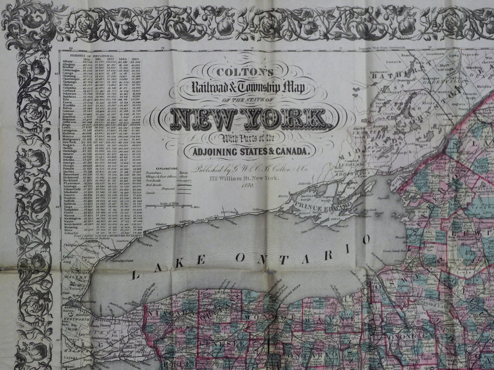 Colton's Railroad & Township Map of the State of New York, With Parts Of the Adjoining States & - 4