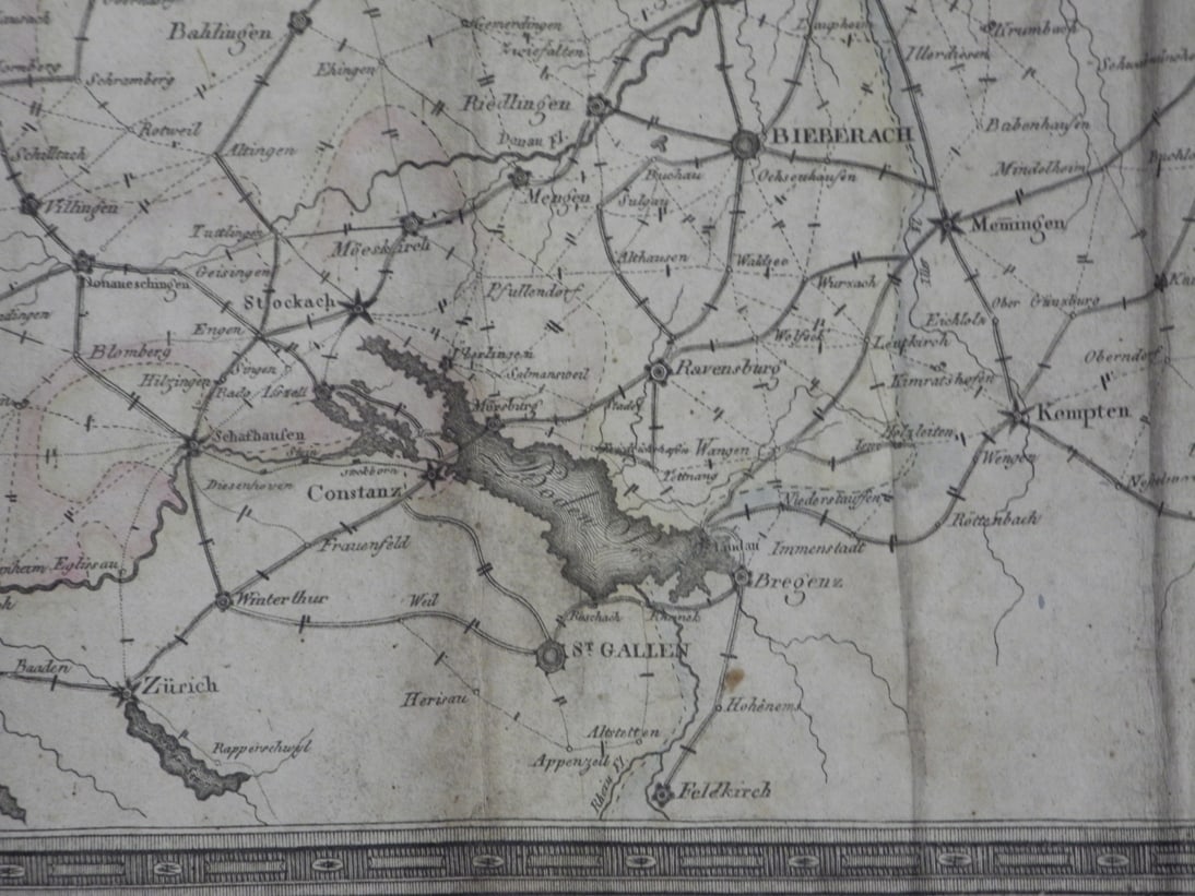 Post=und Reise=Charte der Rheinschen Bundes=Staaten sudlicher Theil - 4