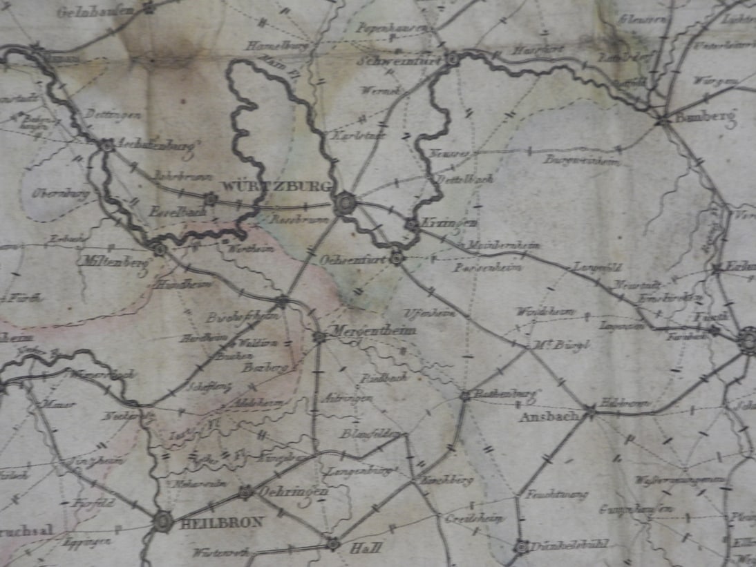 Post=und Reise=Charte der Rheinschen Bundes=Staaten sudlicher Theil - 5