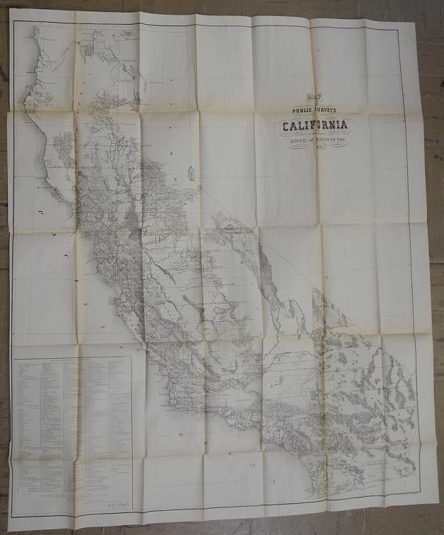 Map of Public Surveys in California: Publication Date:1861 Title:Map of Public Surveys in California,li>Cartographer:BEALE, E. F. Publisher:SURVEYOR GENERAL Brief Description:"to accompany report of Surveyor Genl. 1861." Very large