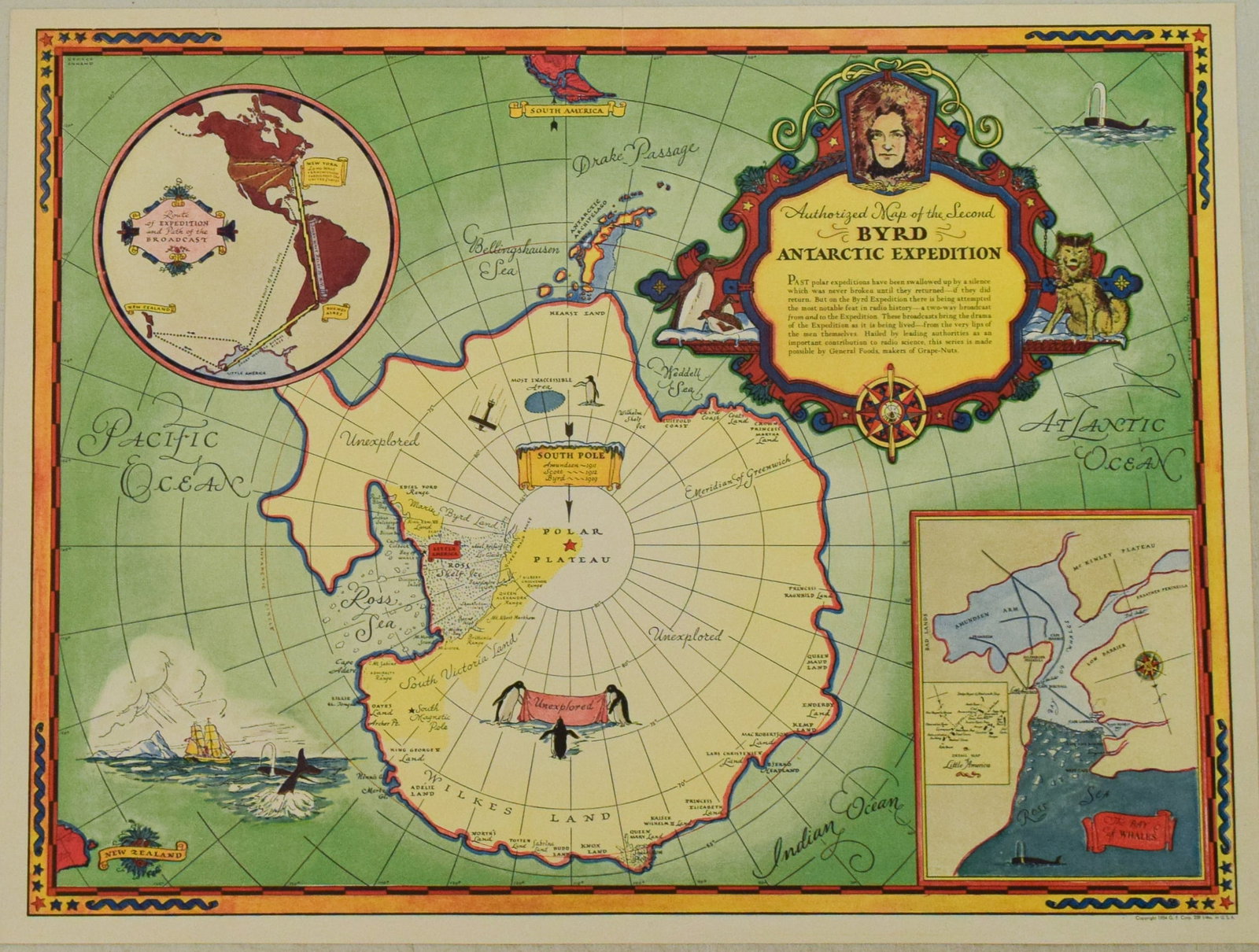 1934 Annand Map of Antarctica And Second Byrd Expedition -- Authorized Map of the Second Byrd: Title:1934 Annand Map of Antarctica And Second Byrd Expedition -- Authorized Map of the Second Byrd Expedition.,li>Cartographer:G Annand Year/Place:1934 Map Dimension (in.):17.2 X 23 in. Description:T