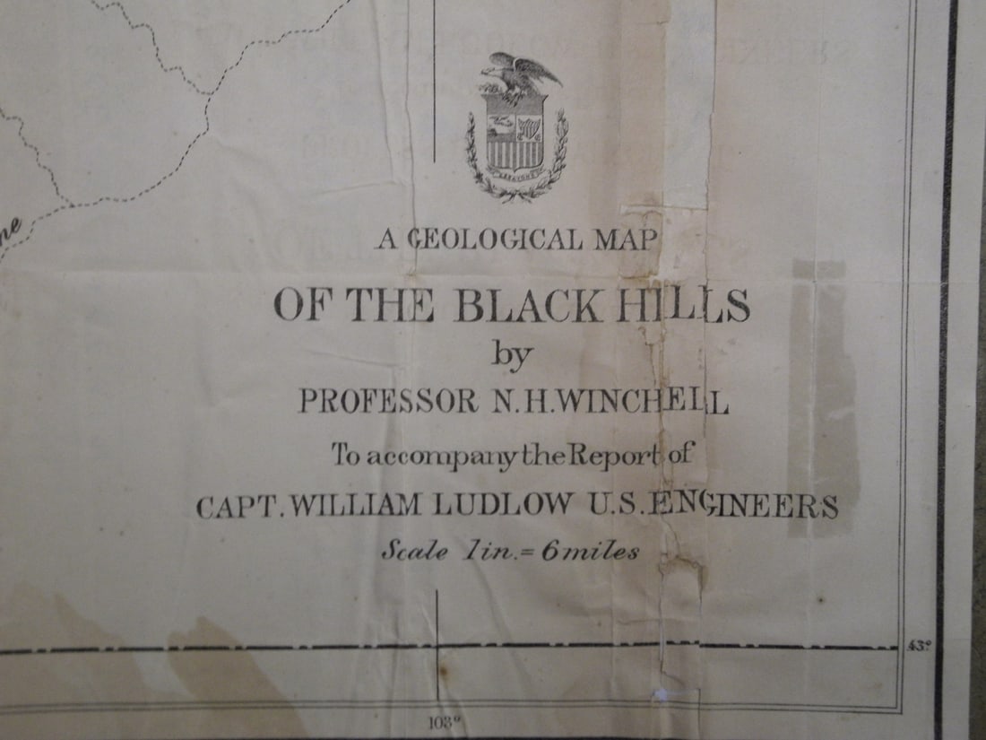 Geological Map of the Black Hills by Professor N.H. Winchell - 2