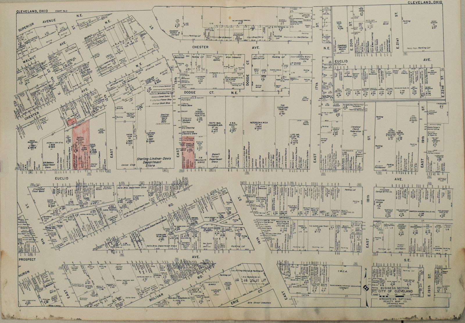 1929 Nirenstein Plat Maps of Central Cleveland -- Nathan Nirenstein's National Occupancy Maps… (1 of 2)