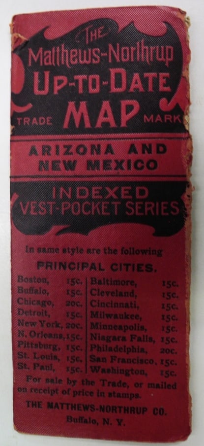 Map of New Mexico and Arizona.: Publication Date:c1891 Title:Map of New Mexico and Arizona.,li>Cartographer: Publisher:MATTHEWS-NORTHRUP CO. Brief Description:The Matthews-Northrup Up-to-Date Map Arizona and New Mexico Indexed vest-