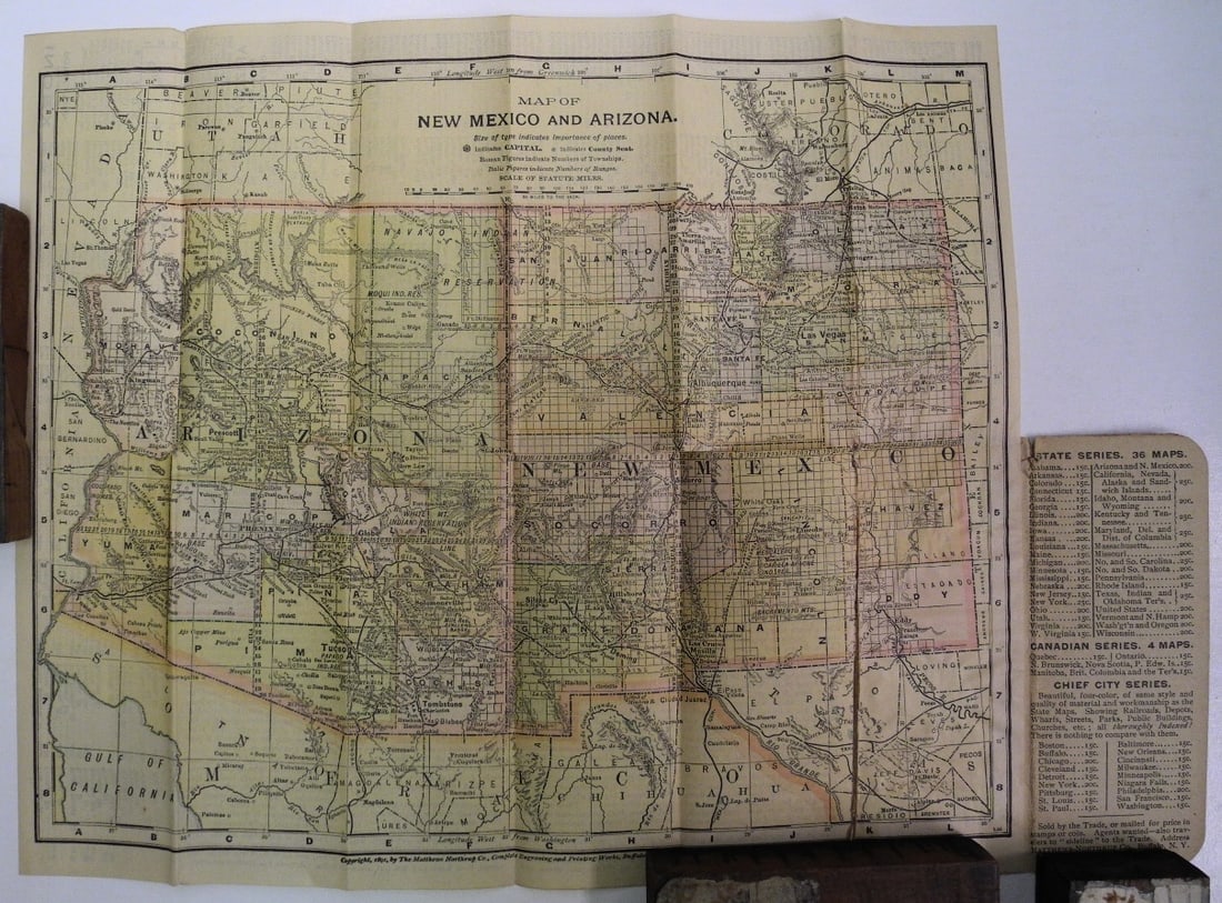 Map of New Mexico and Arizona. - 3
